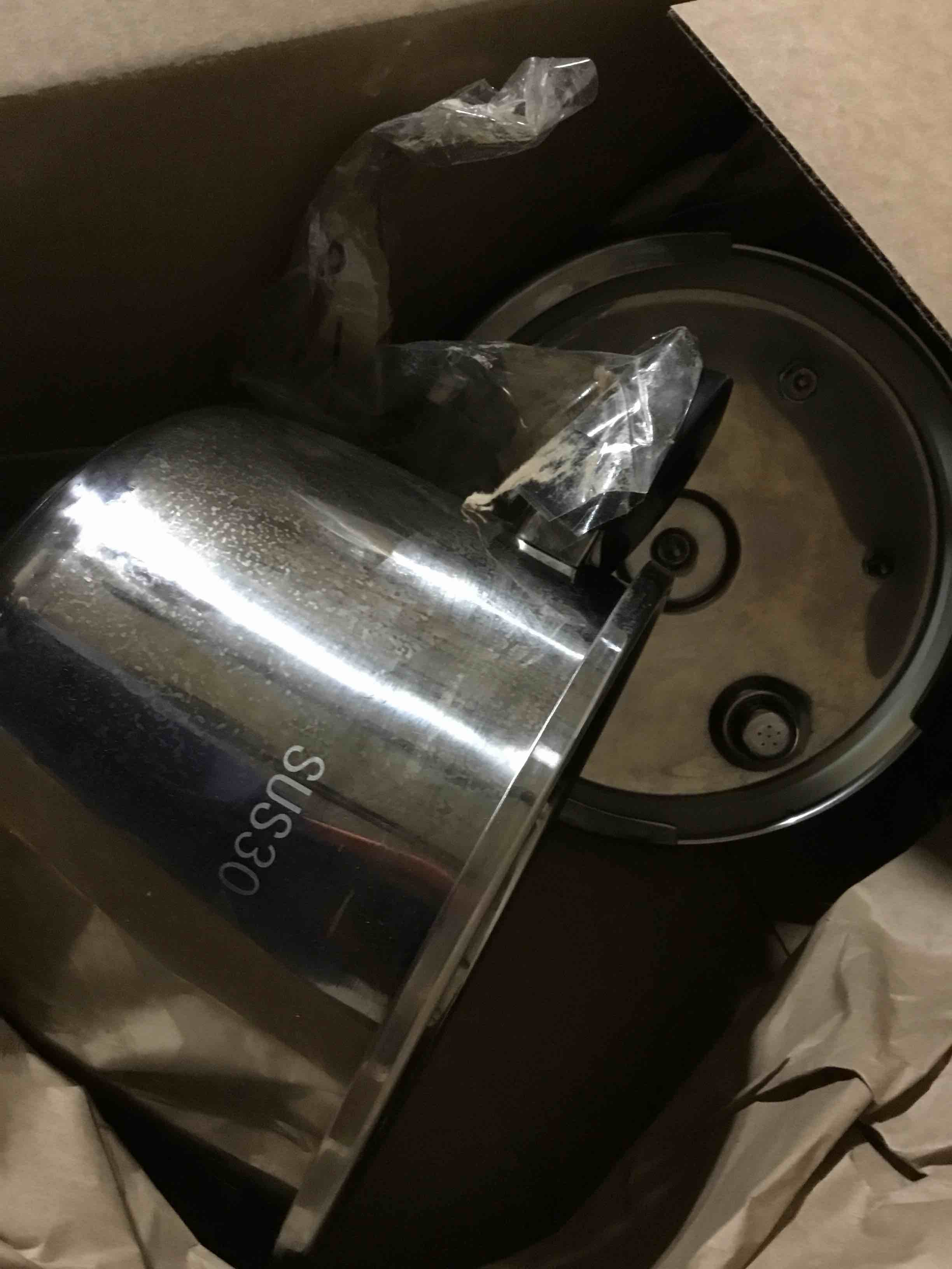 Condition photo showing As Is for 304 Stainless Steel Pressure Cooker 6.3 Quart: [Explosion-Proof] [3 PSI Settings], One-Hand Locking Pressure Canner, Induction Compatible, Glass Lid & Steamer Rack Included