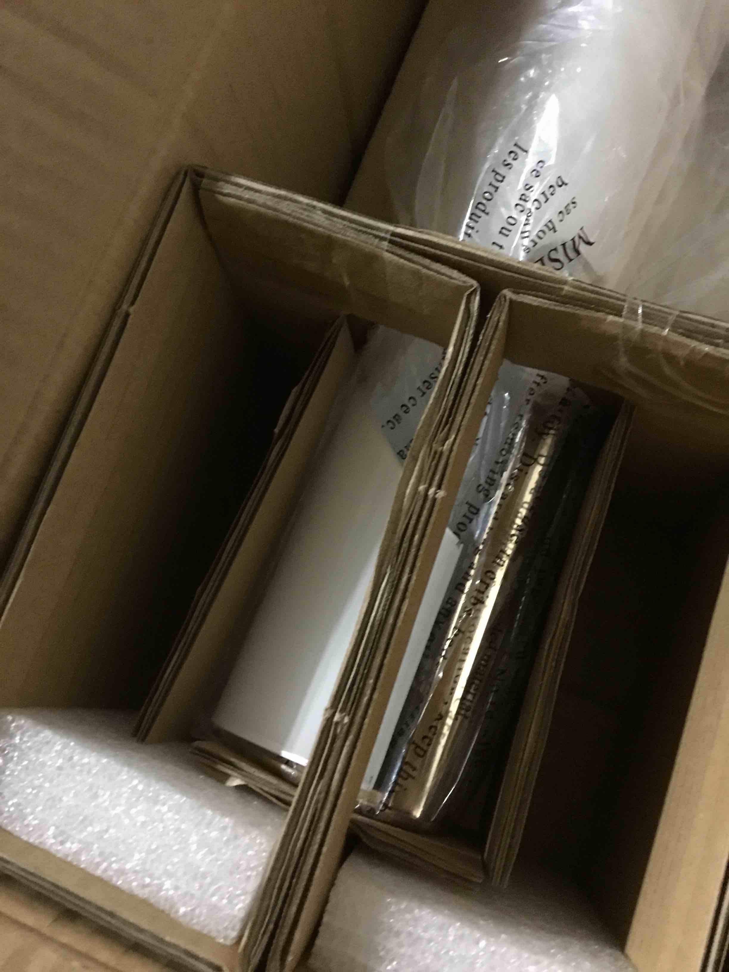 Condition photo showing As Is for (GLASS BROKEN)Kichler Sashi 24.25" LED Medium Bath Bar with White Glass in Champagne Bronze, Modern, for Vanity, Fireplace, Buffet, Hallway, Vanity Mirror, (24.25" W x 5" H) 55192CPZLED 24 inch Champagne Bronze