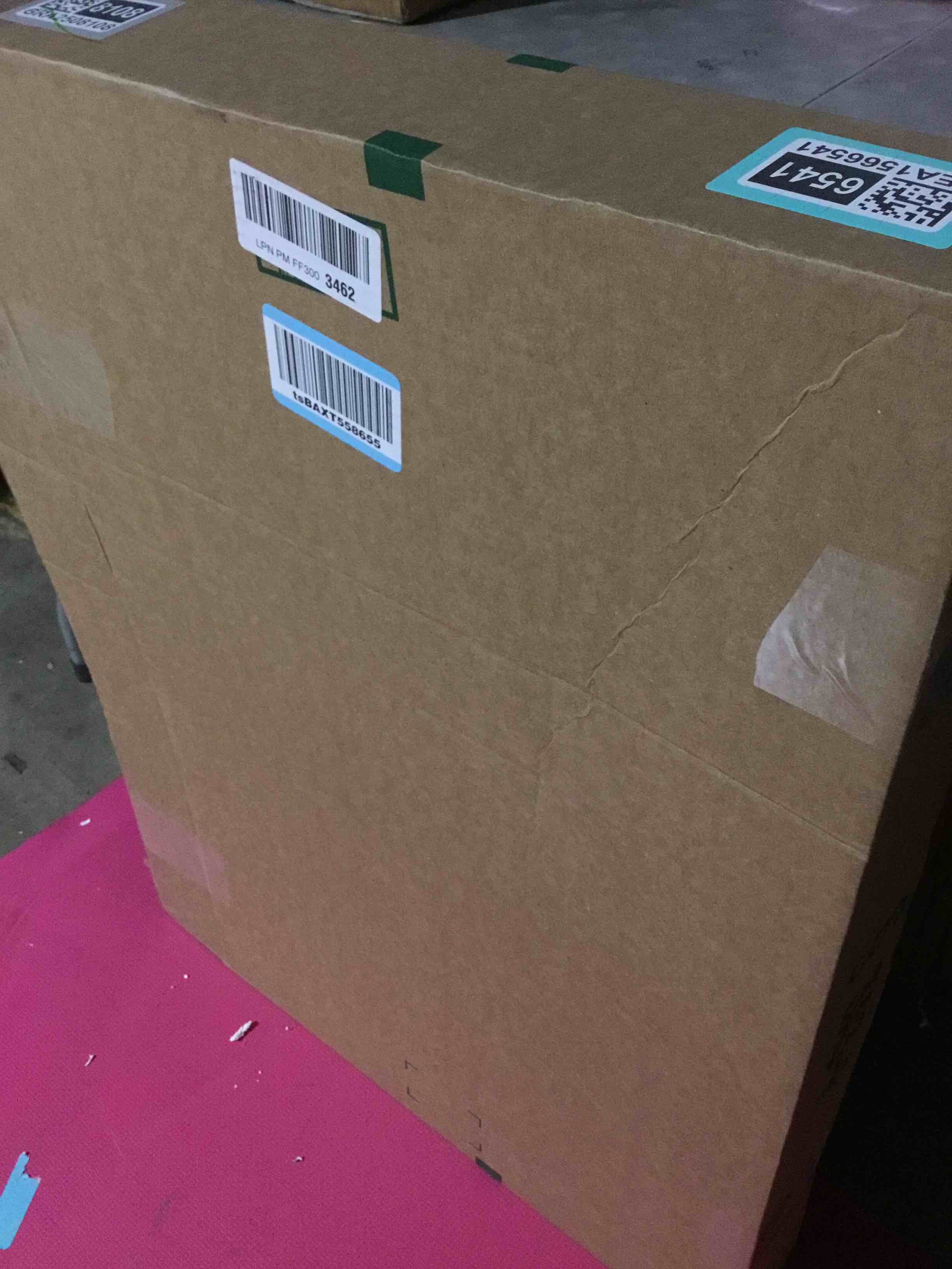 Condition photo showing As Is for Japard Dog Gate 2 Panels - Foldable Indoor Fence Freestanding with Support Feet, 24 in Tall 35.4" Wide, Suitable for Small Pets, Cats, Rabbits, Puppy, Wood Brown