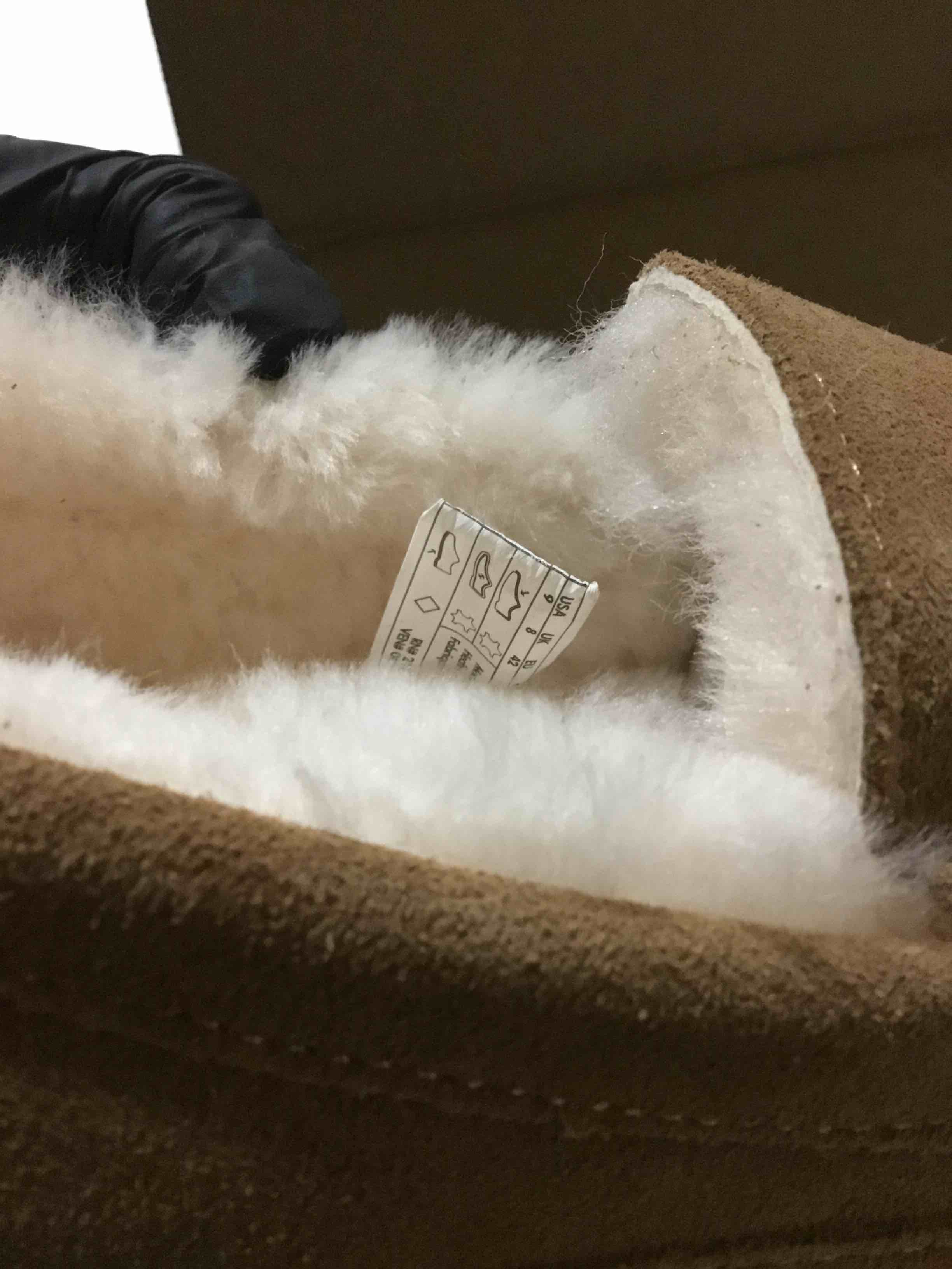 Condition photo showing New/Like New for Fireside by Dearfoams, Melbourne Genuine Shearling Moccasin Slipper (9) Chestnut