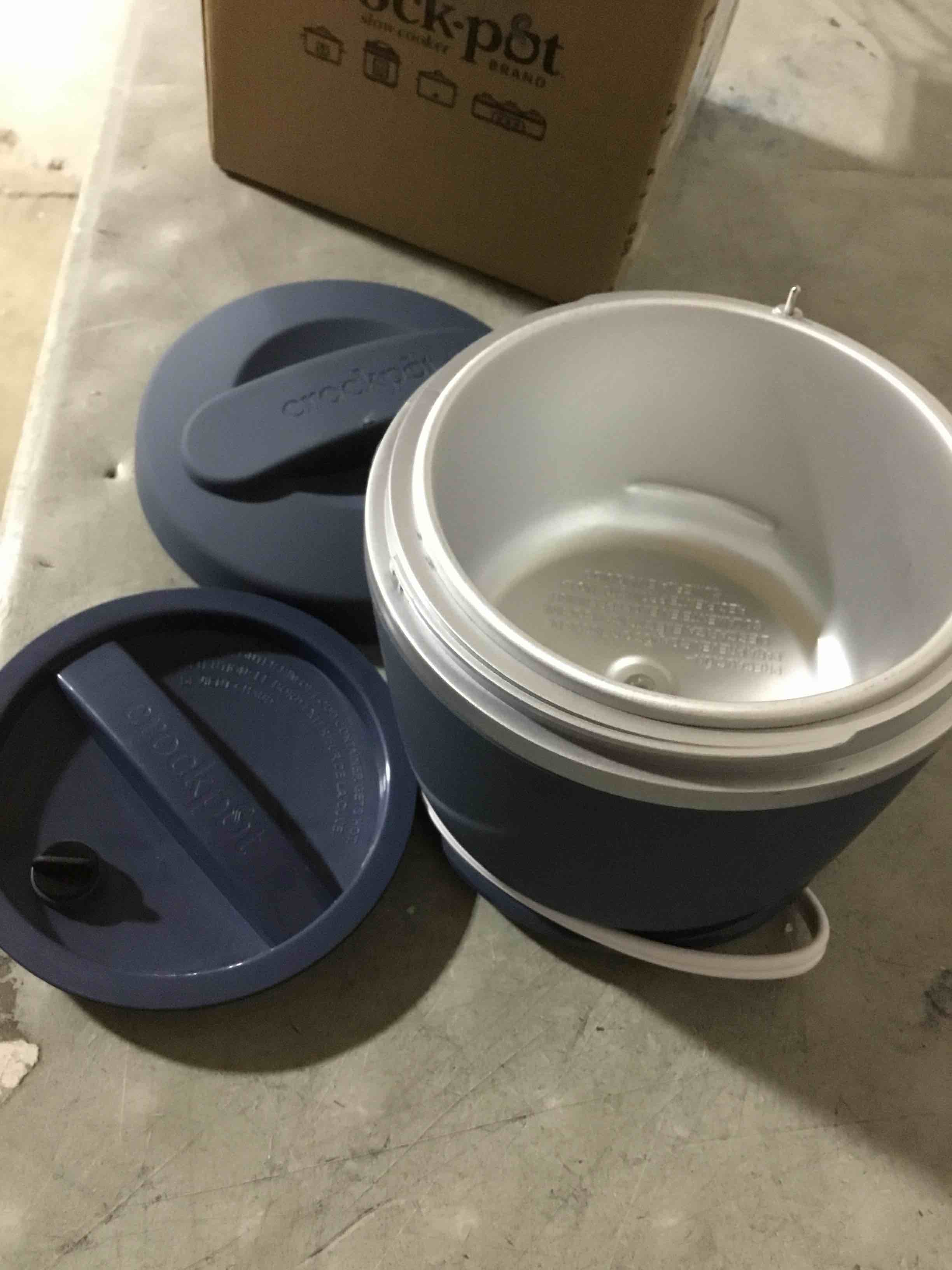 Condition photo showing As Is for (INCOMPLETE)Crock-Pot 20-Ounce Electric Lunch Box, Portable Food Warmer, Faded Blue, Perfect for Travel, Car, On-the-Go, Keeps Food Warm, Spill-Free, Dishwasher-Safe, Ideal Gift for Men and Women Faded Blue 20 Ounce
