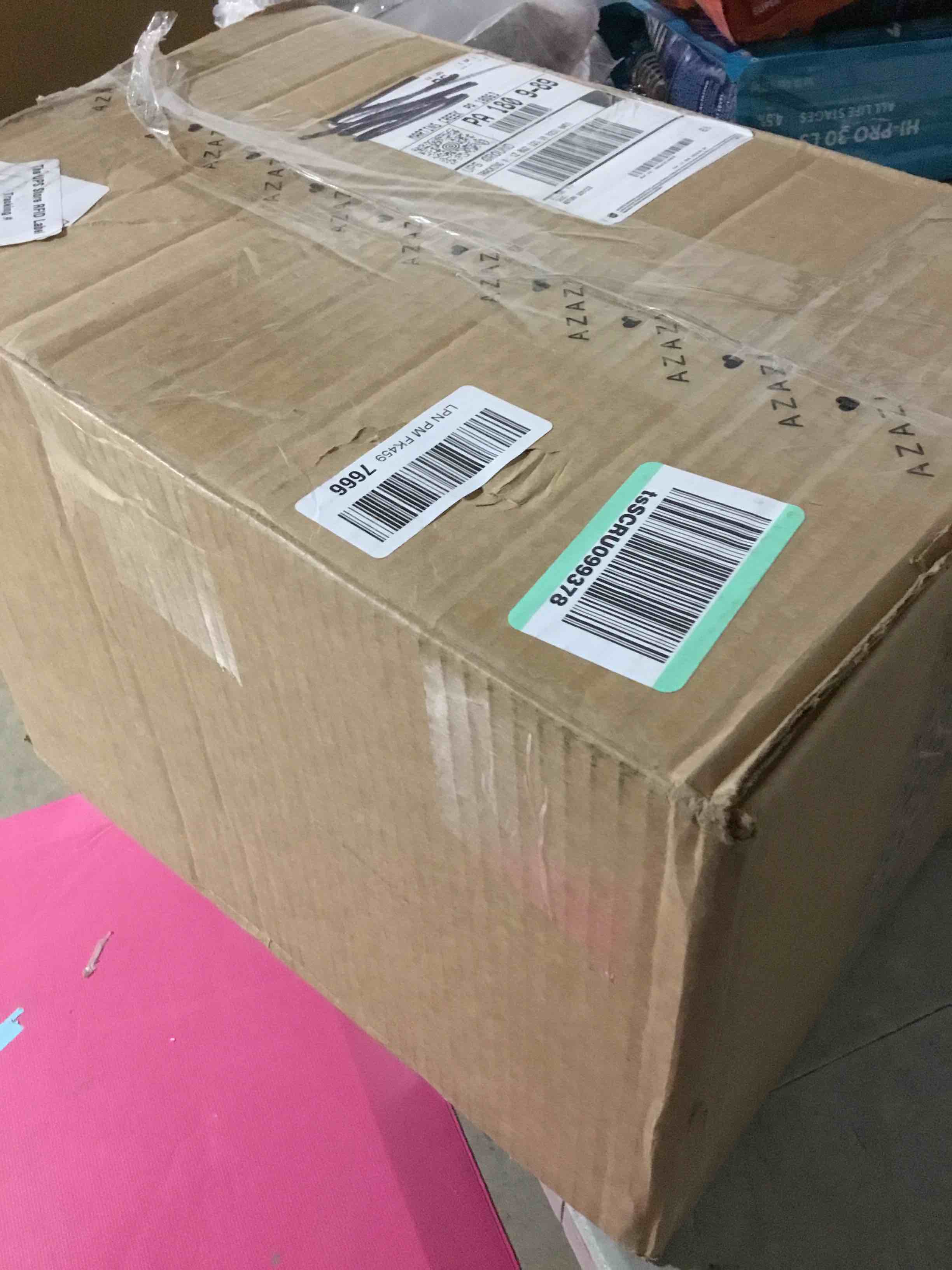 Condition photo showing As Is for Yimobra Door Mat Indoor Outdoor Entrance, Non Slip Welcome Front Doormats, Heavy Duty Rubber Backing, Stain and Fade Resistant, Low Profile, Easy Clean Patio Garage Floor Mats, 47 x 32, Blue