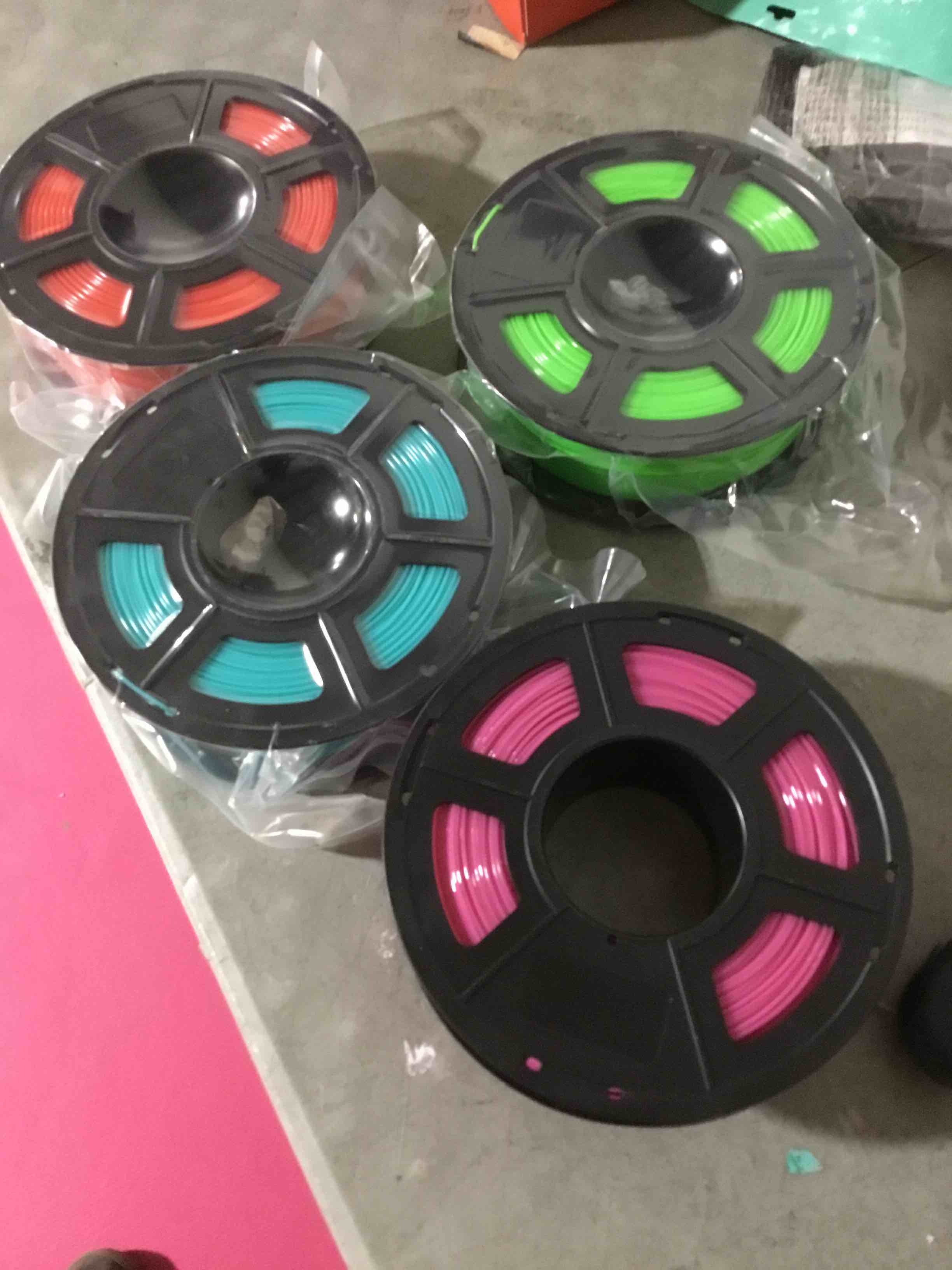 Condition photo showing Good Condition for TECBEARS PLA 3D Printer Filament, 4KG PLA Filament 1.75mm, Neatly Wound 3D Printing Filament, Dimensional Accuracy +/- 0.02 mm,1 Kg Per Spool, Pack of 4, Red+aqua+Green+Pink