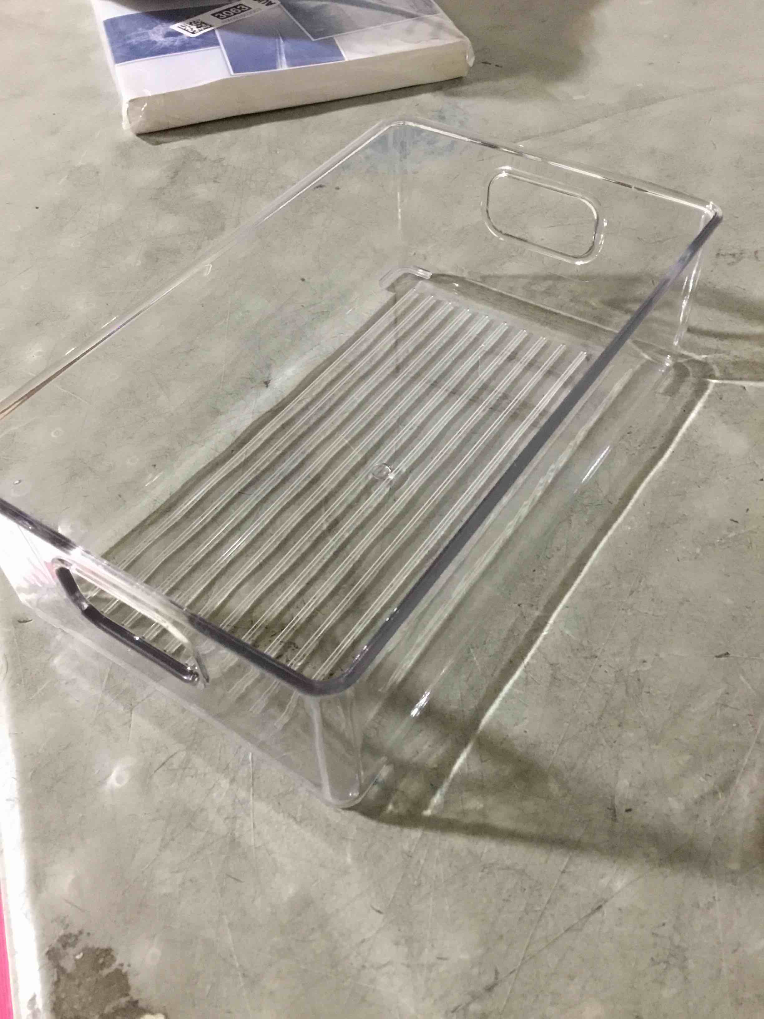 Condition photo showing Good Condition for 1 Cabinet Organizers and Storage Stackable Acrylic Clear Plastic Storage Bins Pantry Organizer Containers Kitchen Organization Under Sink Bathroom Organizer Drawer Freezer Refrigerator Organizer Bins