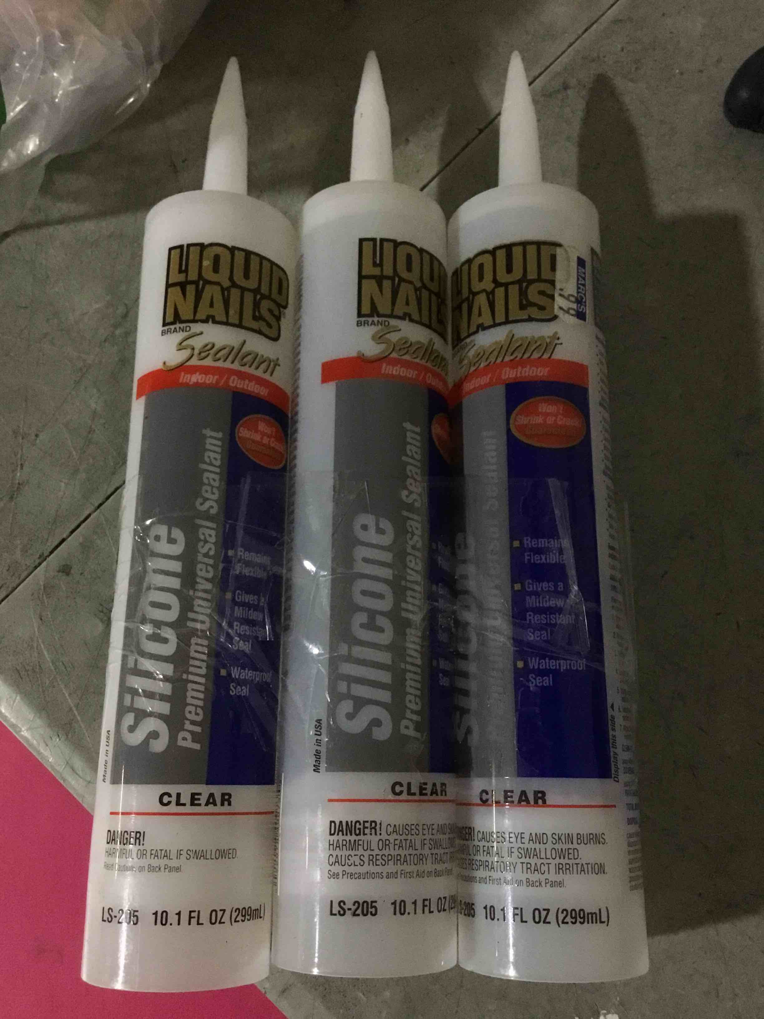 3 pcs Liquid nails silicone premium universal sealant sealants ( LS - 205), a high- performance sealant designed to provide water resistance