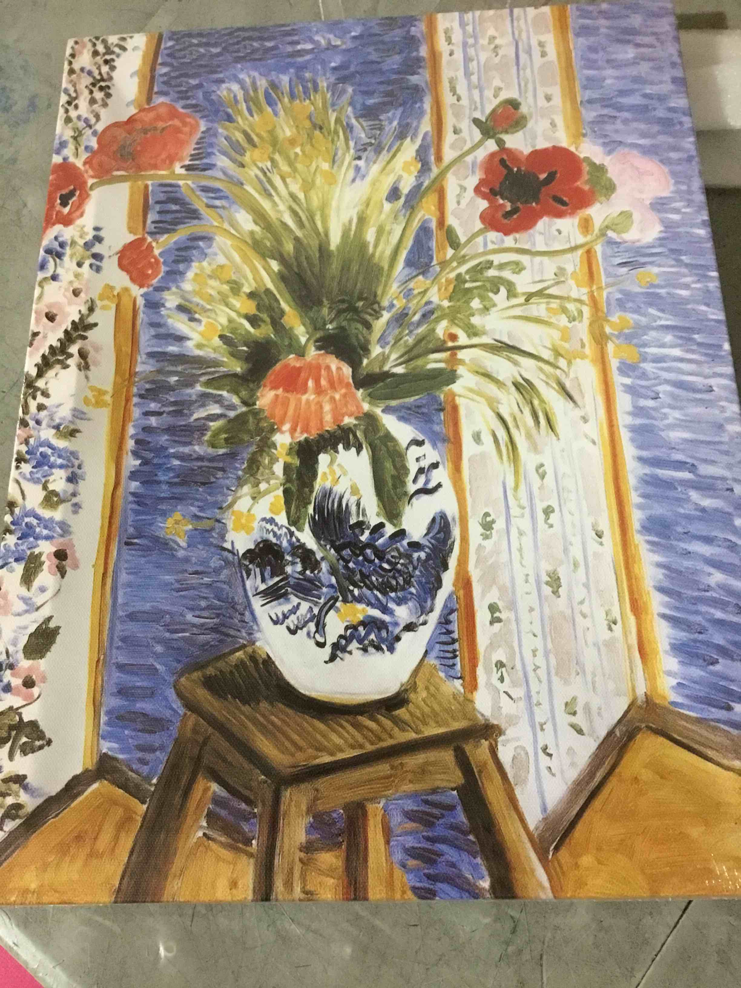 Condition photo showing New/Like New for Abstract Pictures Famous Art Posters "Flowers" Print On Canvas Oil Painting Reproductions Modern Canvas Wall Art for Living Room 12x16 inch Framed