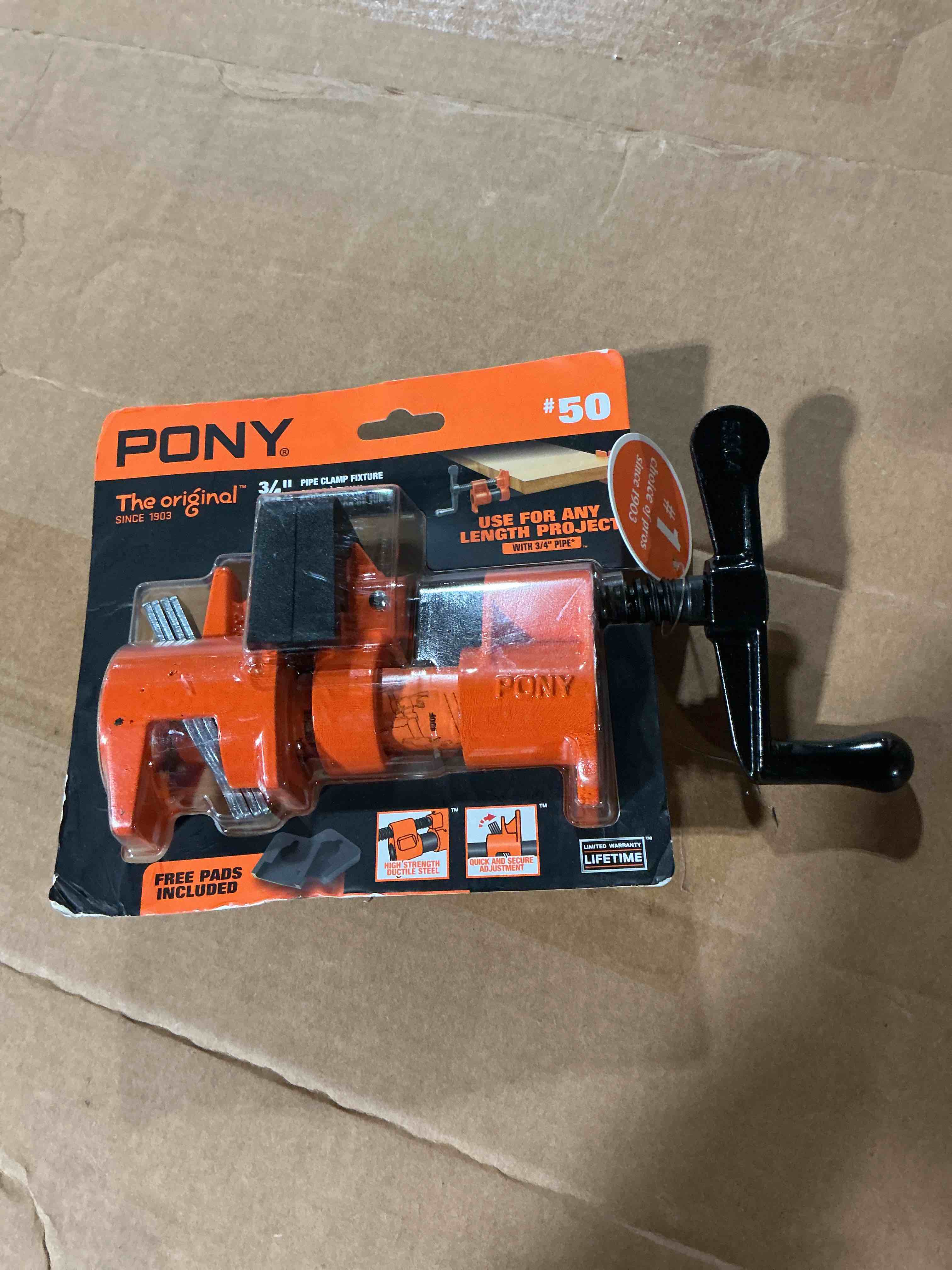 Condition photo showing New/Like New for pony ¾ pipe clamp fixture for black pipe
