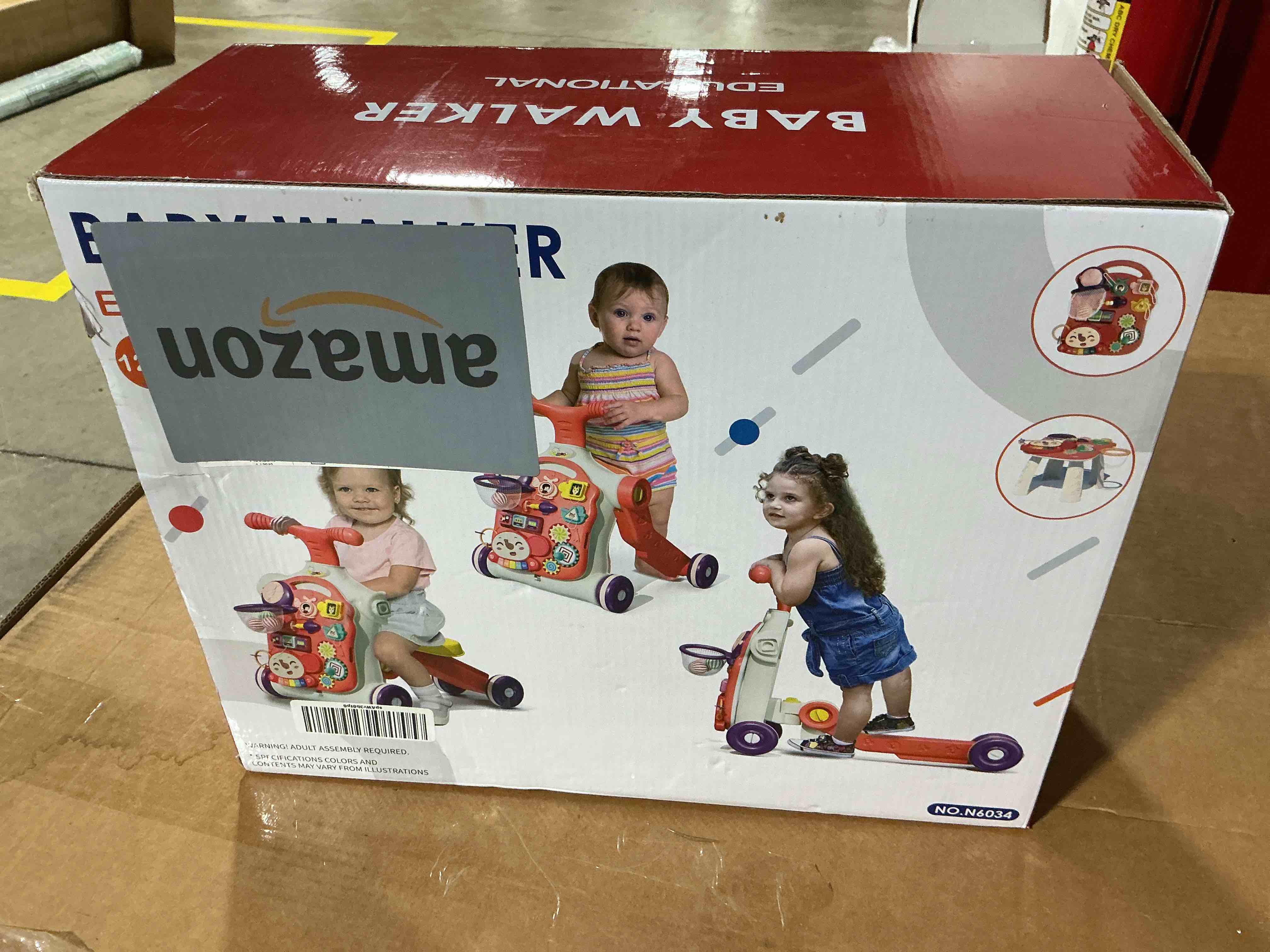 Condition photo showing New/Like New for qdragon 5 in 1 walker for baby girl, baby push walkers, assemble as scooter/motorbike/activity center/detachable panel, walking toys for infants 6-12 months, red pink