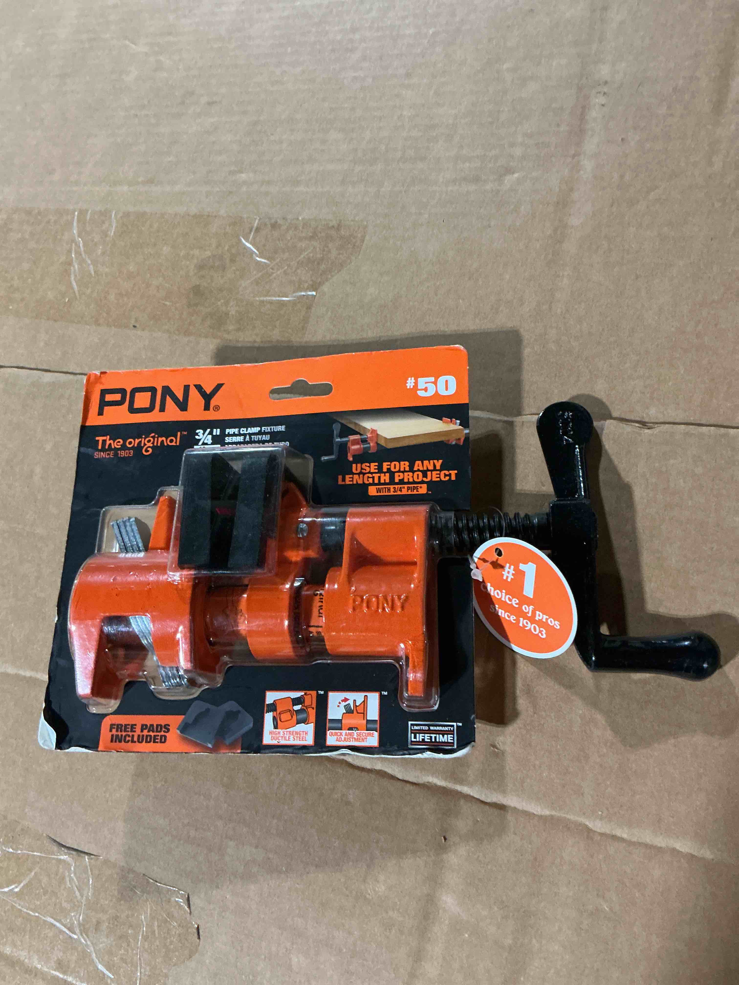 Condition photo showing New/Like New for pony ¾ pipe clamp fixture for black pipe