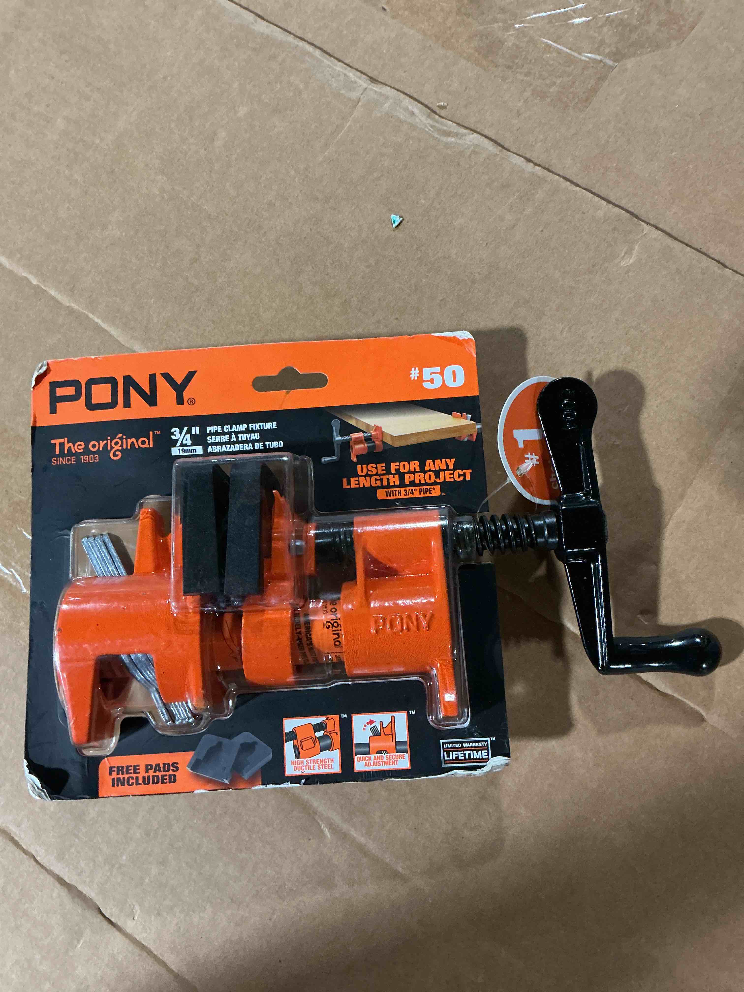 Condition photo showing New/Like New for pony ¾ pipe clamp fixture for black pipe