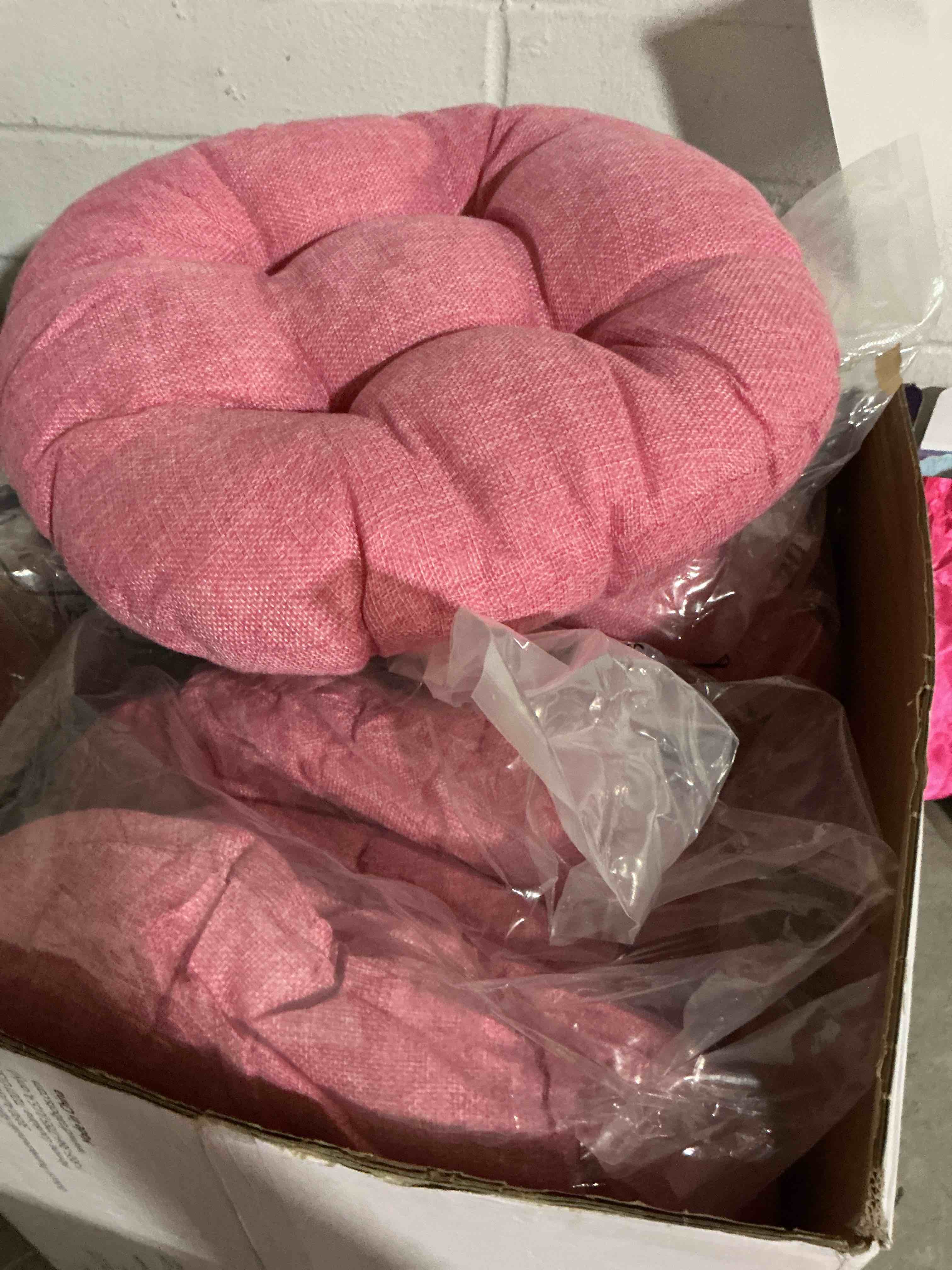 Condition photo showing Good Condition for fumete 8 pcs 16 inch floor cushions pillow for kids bulk classroom round flexible seating floor cushions for students home daycare school reading corner yoga meditation picnic (pink) pink 8