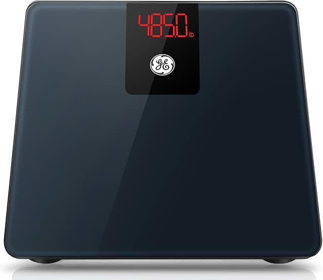 ge bathroom scale for body weight, digital weight scales 500lb heavy duty measuring device for people accurate bmi weighing machine with bluetooth,