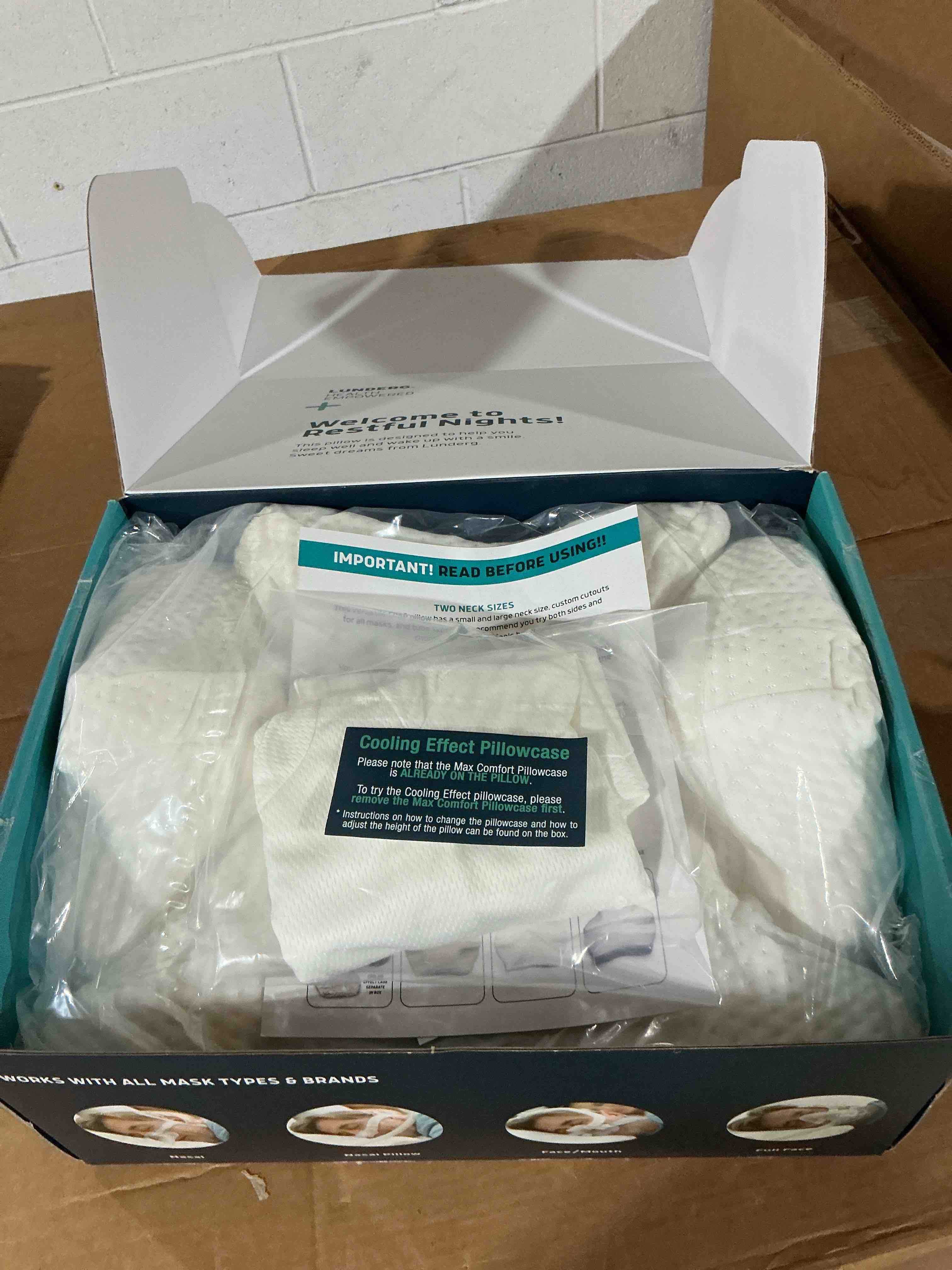 Condition photo showing New/Like New for lunderg cpap pillow for side & back sleepers - memory foam with adjustable height - 2 pillowcases included (machine washable) - reduce air leaks & mask pressure for better sleep - works with all masks