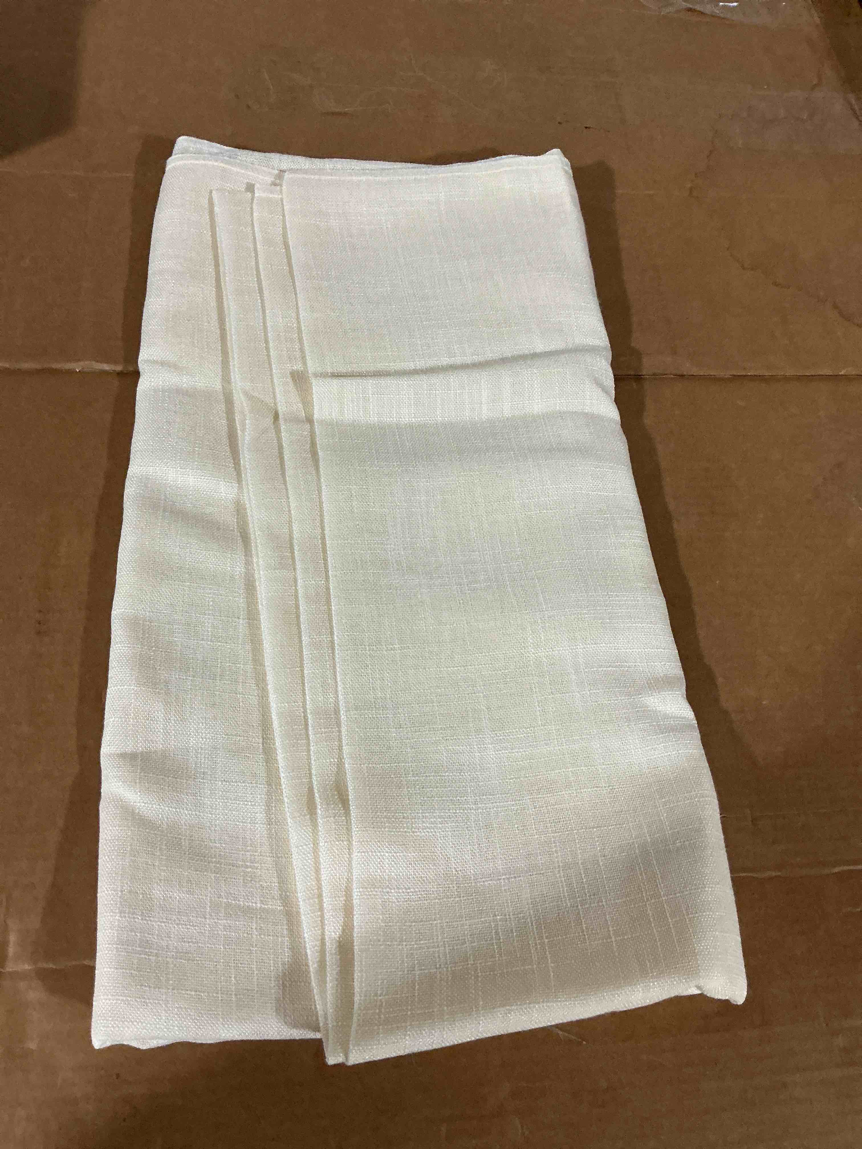 Condition photo showing Good Condition for novilys rectangle tablecloth, linen cream farmhouse water resistant modern neutral heavy burlap fabric rectangular, table cover decoration for outdoor/kitchen/dining/parties/wedding, 60x84inch white cream 60" x 84" (rectangular)