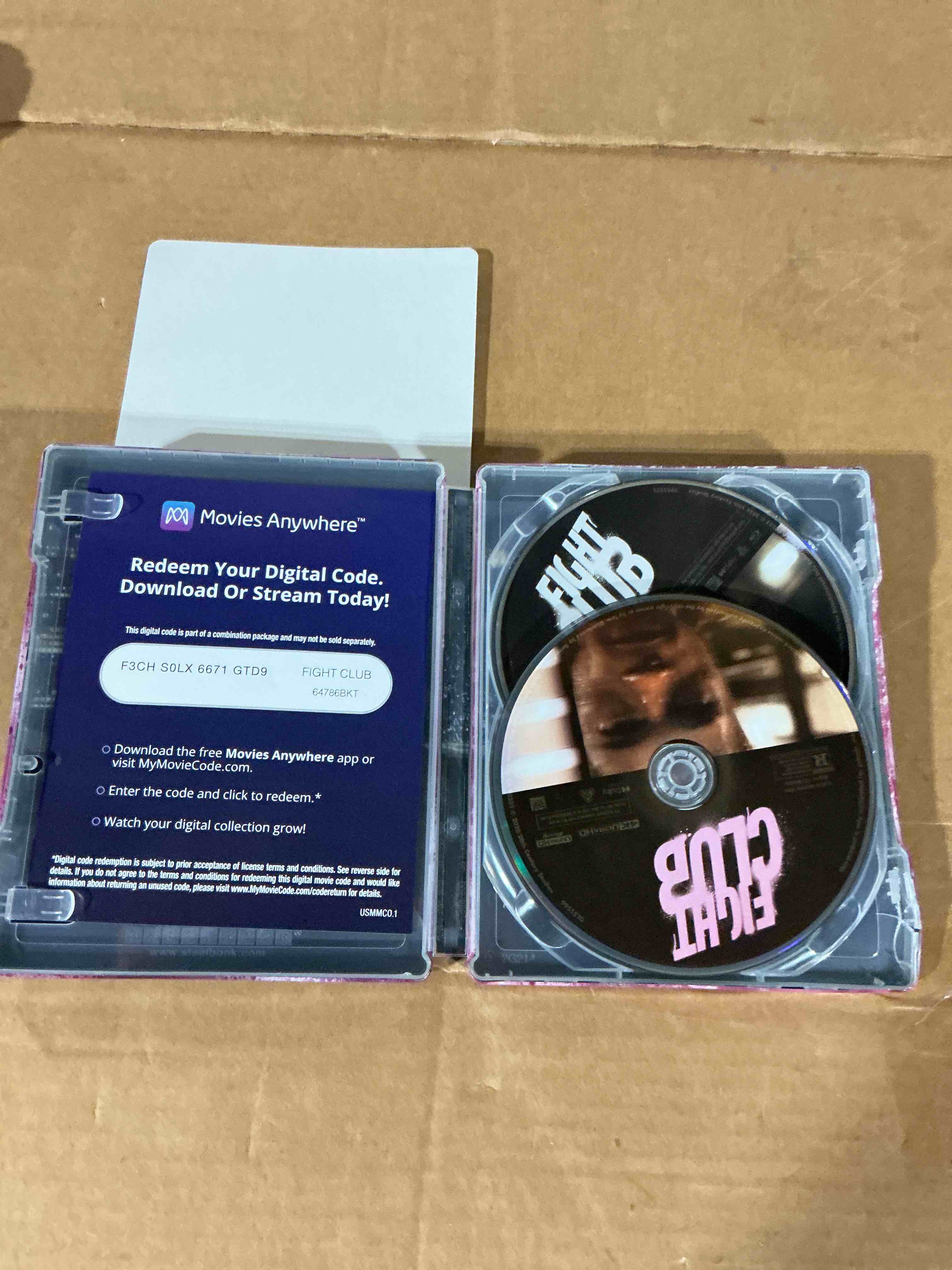 Condition photo showing As Is for fight club - uhd/bd combo + digital + steelbook