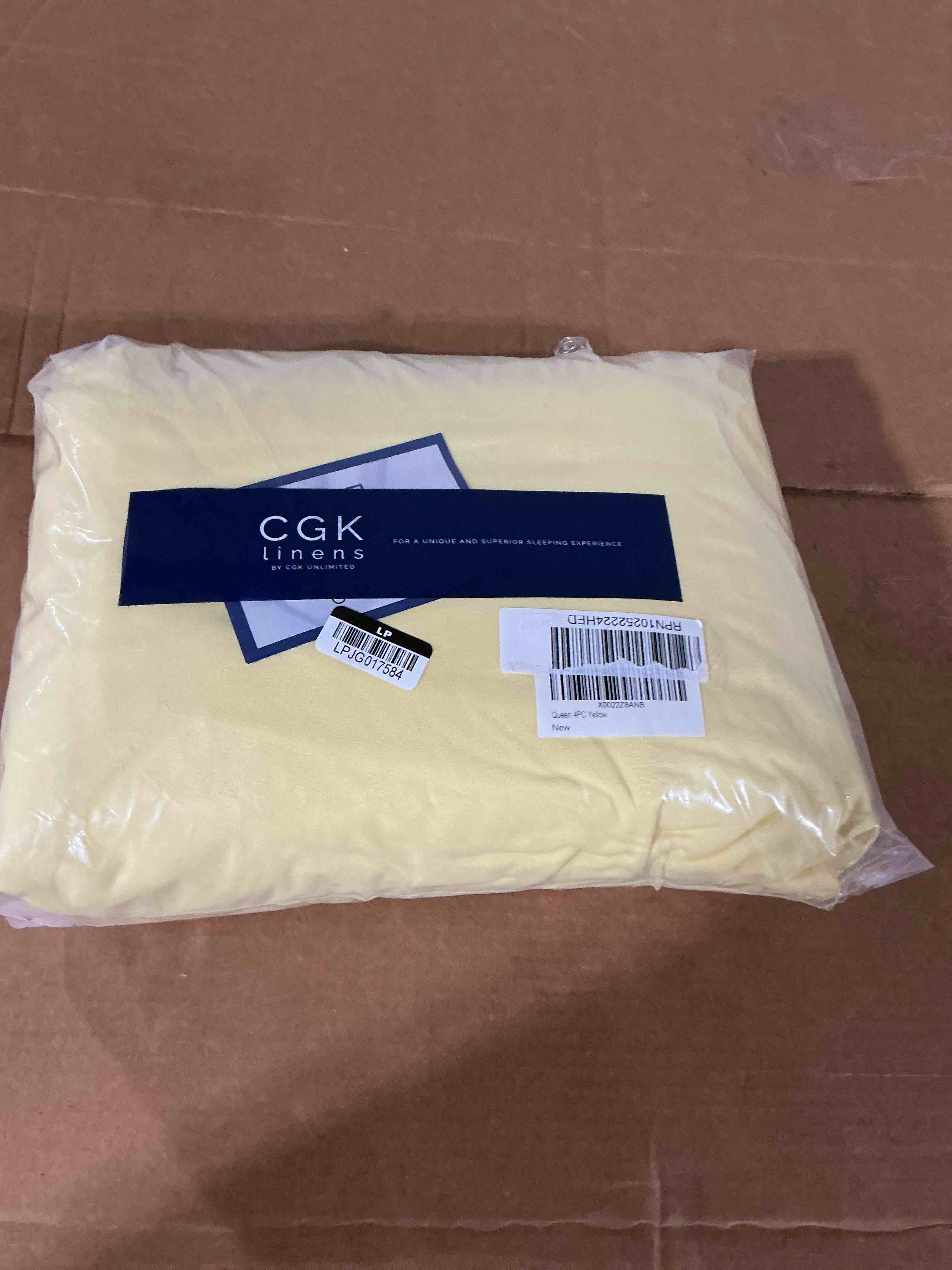 Condition photo showing New/Like New for queen size 4 piece sheet set - comfy breathable & cooling sheets - hotel luxury bed sheets for women & men - deep pockets, easy-fit, extra soft & wrinkle free sheets - yellow oeko-tex bed sheet set 29 - yellow queen