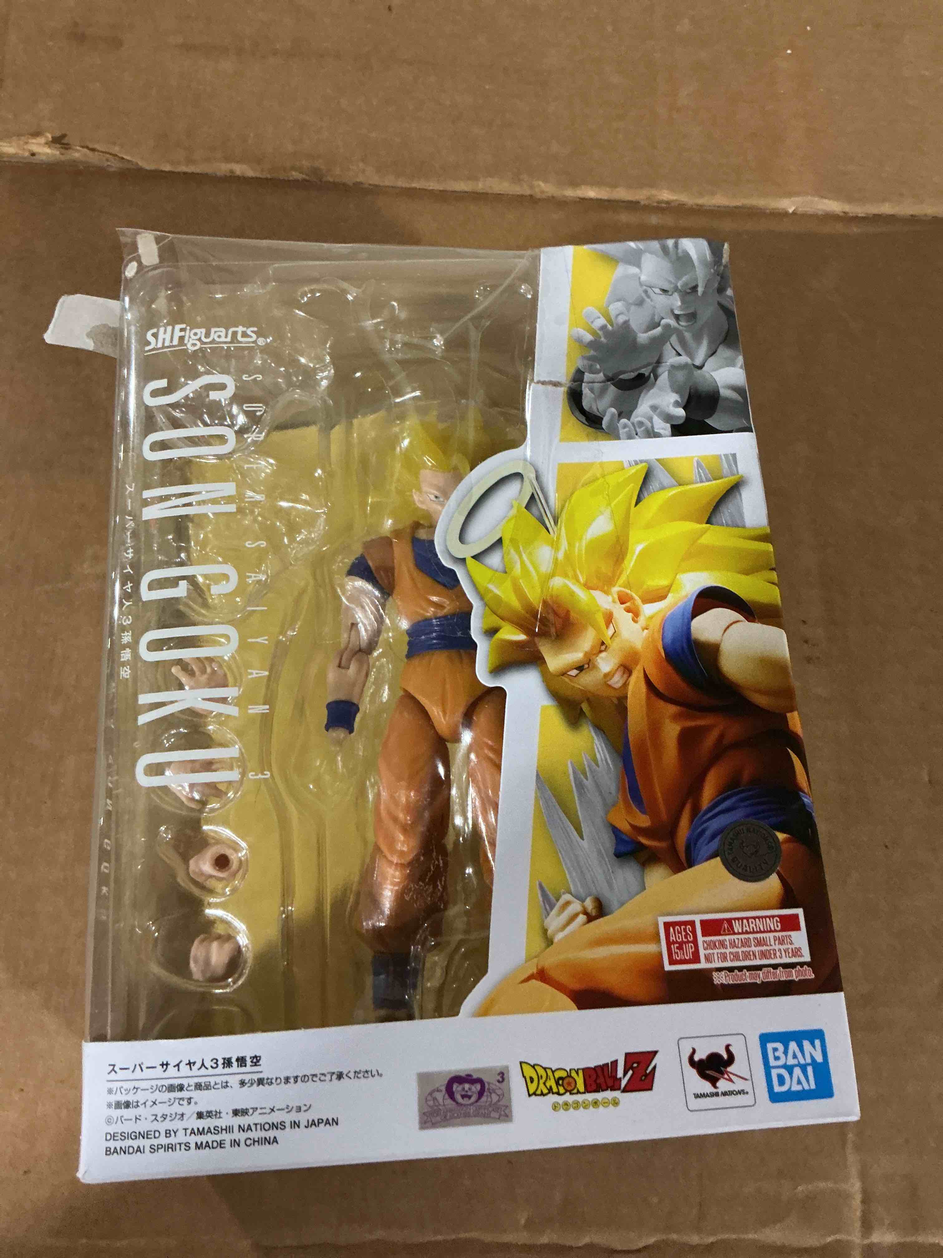 Condition photo showing As Is for tamashii nations - dragon ball z - super saiyan 3 son goku (reissue) s.h.figuarts action figure super saiyan 3 son goku (resale version)