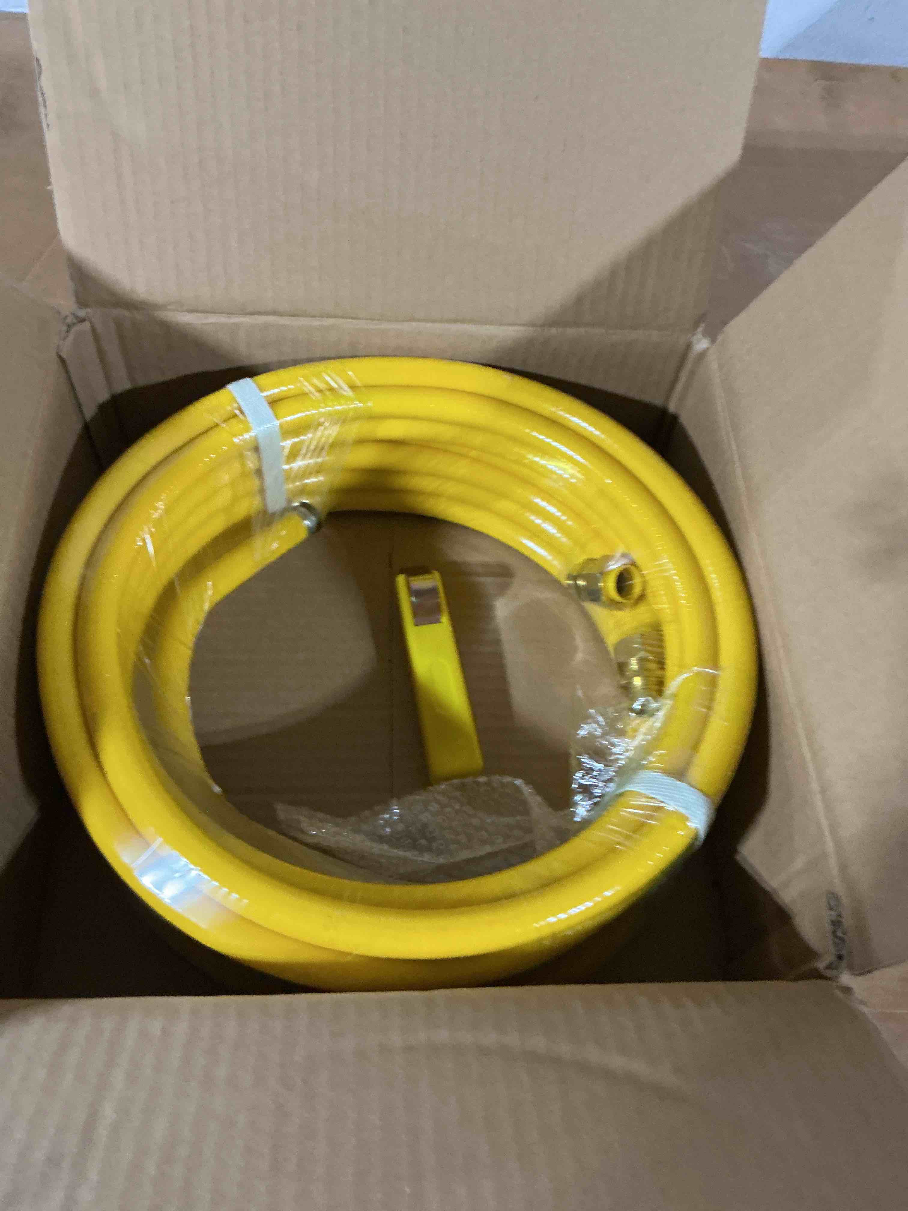 Condition photo showing New/Like New for 1/2" csst gas line for natural gas & propane | flexible corrugated stainless steel gas tubing with pvc cover, brass fittings included | gas pipe for grills, heaters, stoves, generators (33ft)
