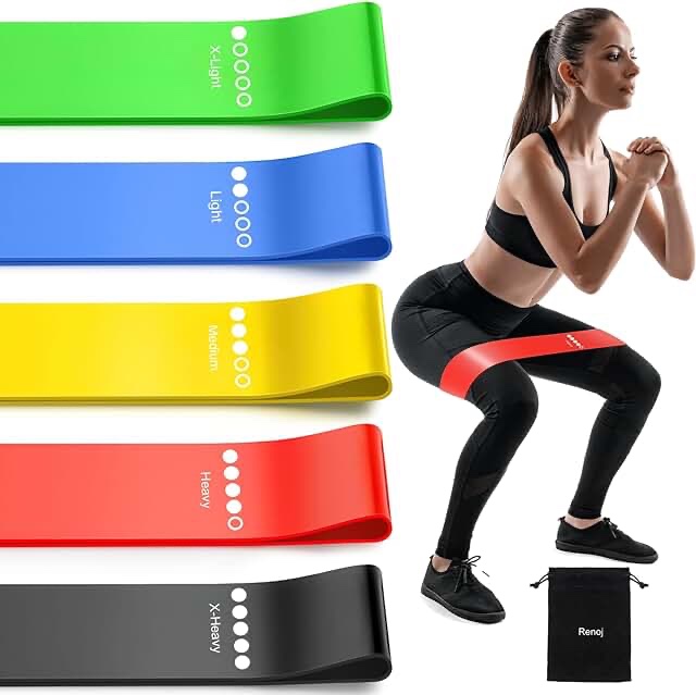 resistance bands, exercise workout bands for women and men, 5 set of stretch bands for booty legs, pilates flexbands