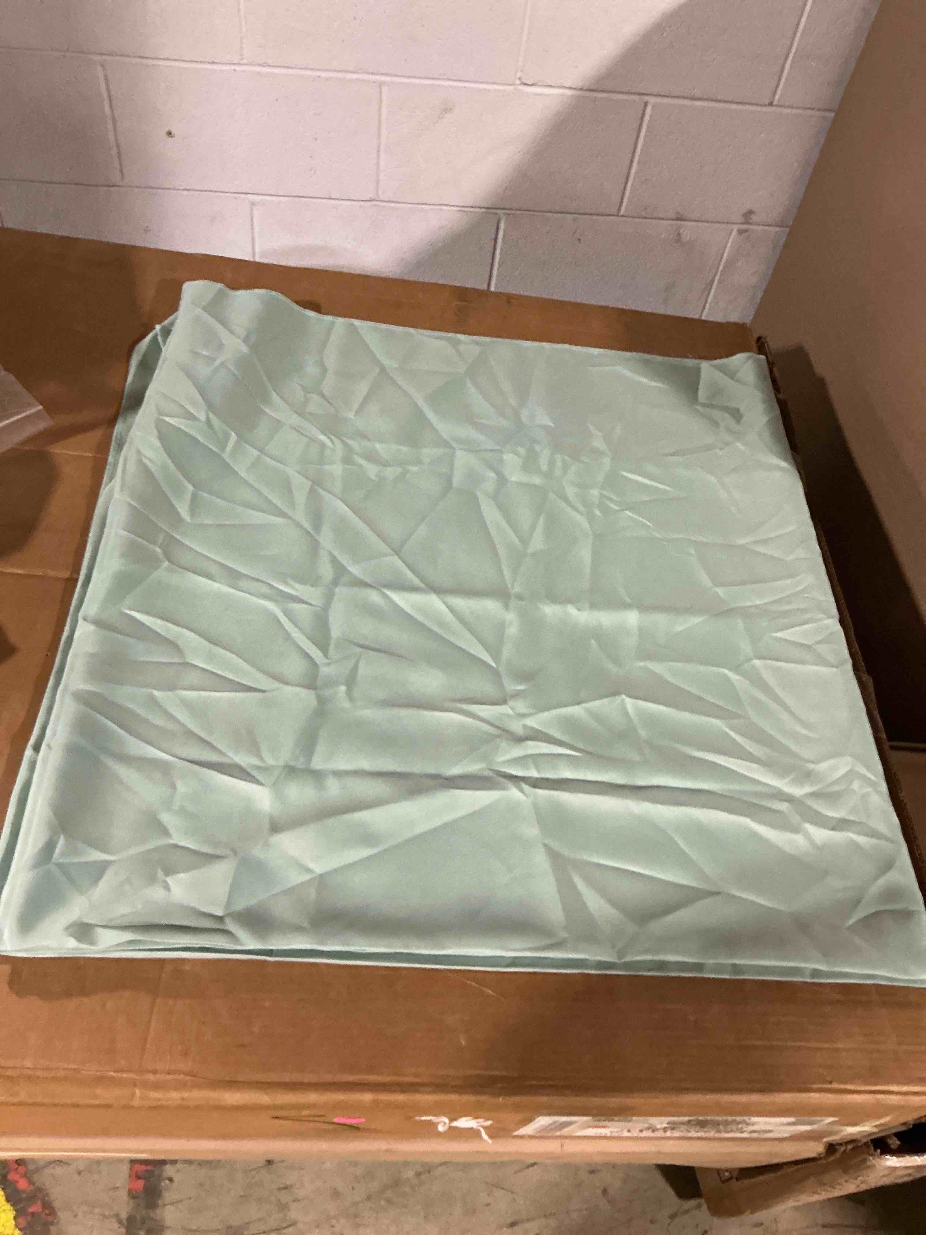 Condition photo showing As Is for meetsky light green backdrop curtain for parties baby shower light green, photo curtains with rod pockets backdrop drapes privacy fabric decoration for wedding birthday gril party home decor, 5ft x 10ft, 1panels 60"w x 120"l (pack of 1) light green