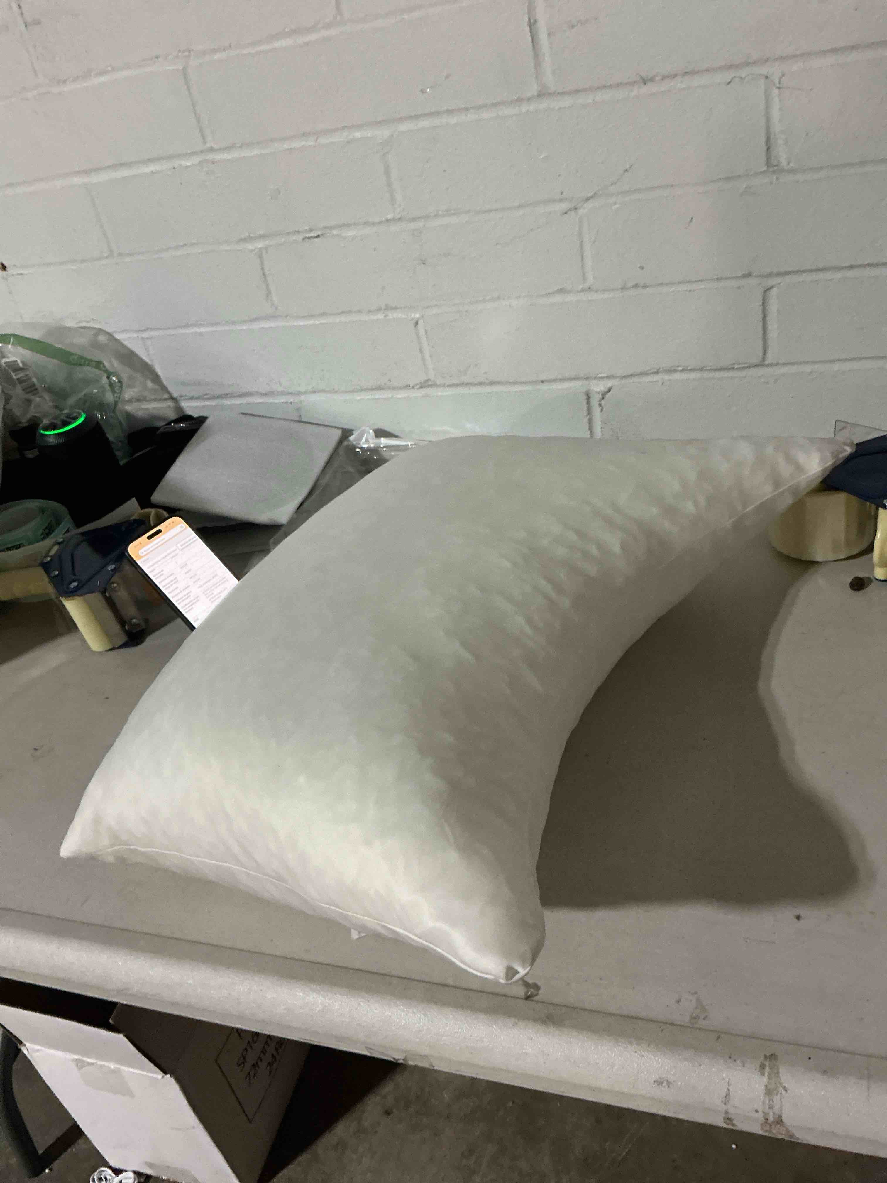 Condition photo showing As Is for miulee pillow insert 12x20 inch, decorative rectangle throw pillow insert, premium fluffy pillow forms stuffer for sofa couch living room 1 12x20 inch