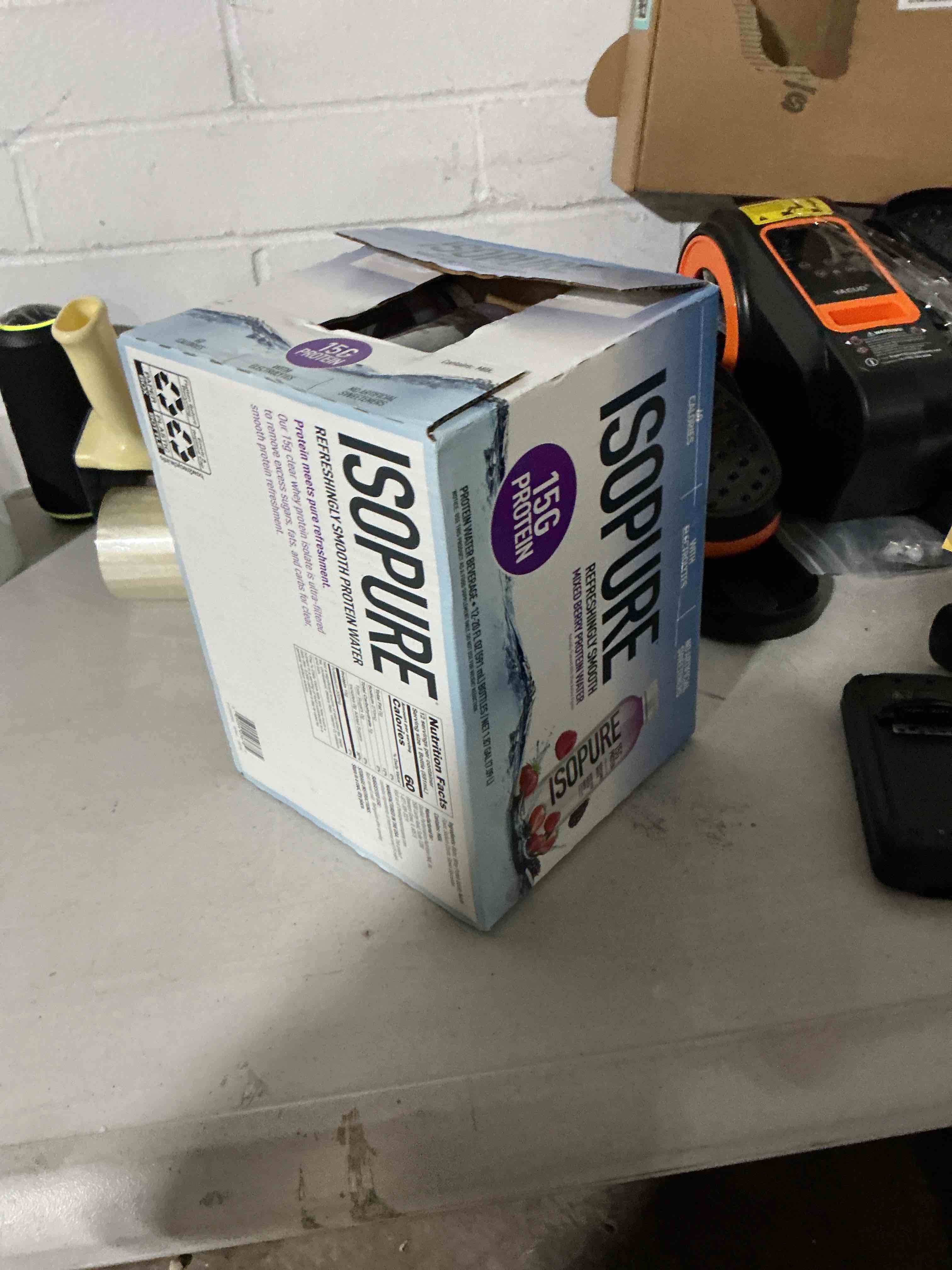 Condition photo showing Good Condition for isopure clear protein water with electrolytes, 15g whey protein isolate, zero sugar, mixed berry, 20 fl oz bottle, 1 count