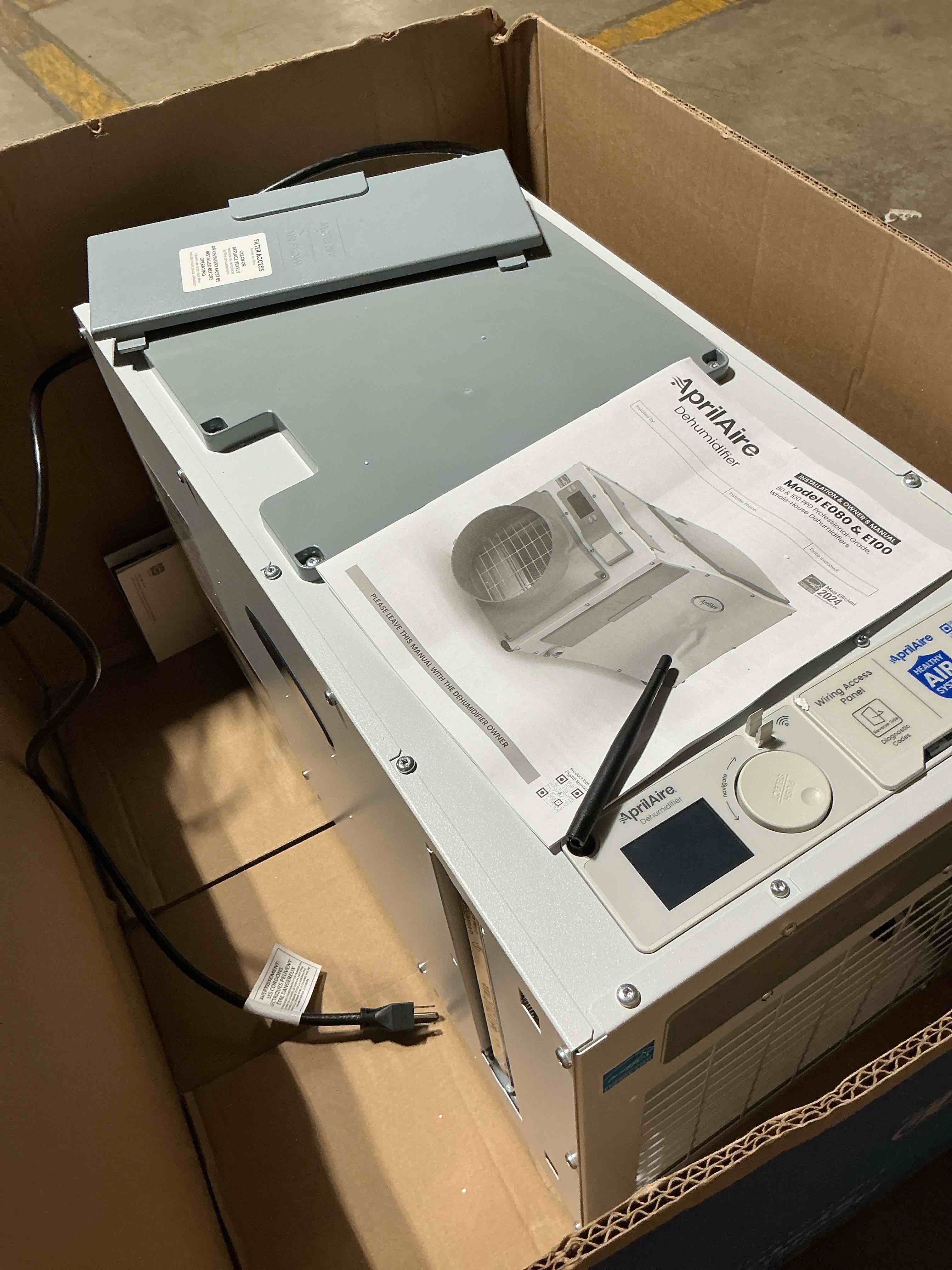 Condition photo showing As Is for (doesnt work) aprilaire e080w - wi-fi enabled whole house dehumidifier, 80 pints
