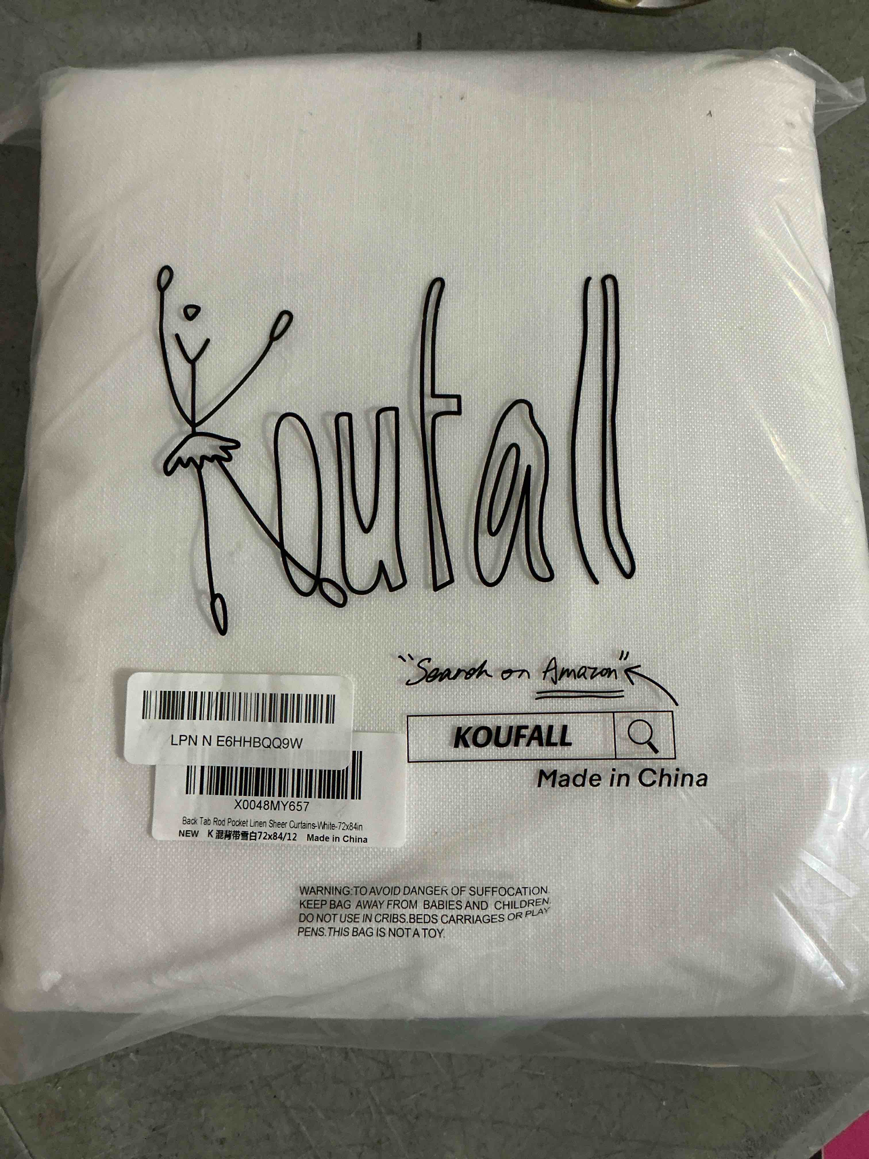 Condition photo showing New/Like New for koufall white curtains 84 inches long,extra 72 inch wide 72x84 linen sheer pleat curtain drapes 84 inch length for living room bedroom 2 panels set 72"w x 84"l (pack of 2) white
