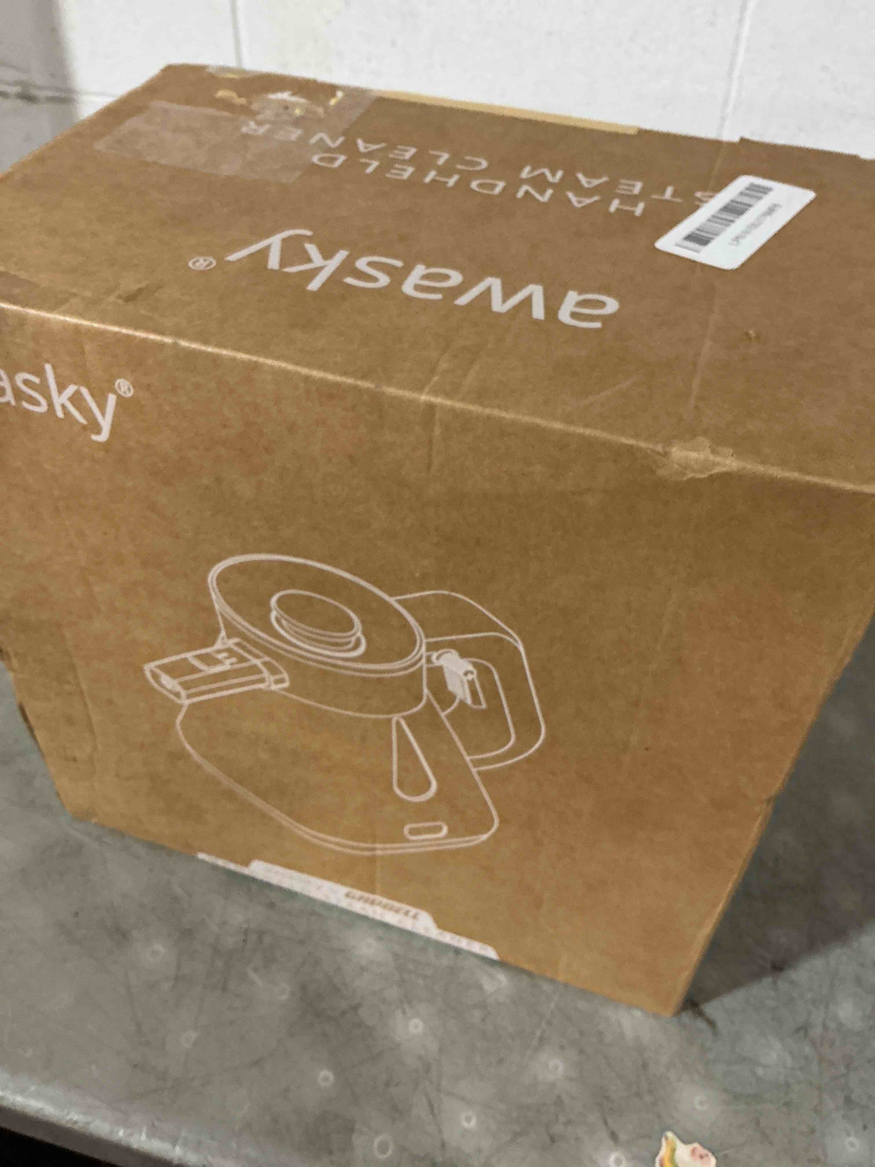 Condition photo showing New/Like New for awasky steam cleaner handheld: 1200w fast 10-sec heat-up-750ml (25oz) tank-no cooling-refill anytime-lockable steam trigger-14-piece kit for home car grout tile cleaning grey