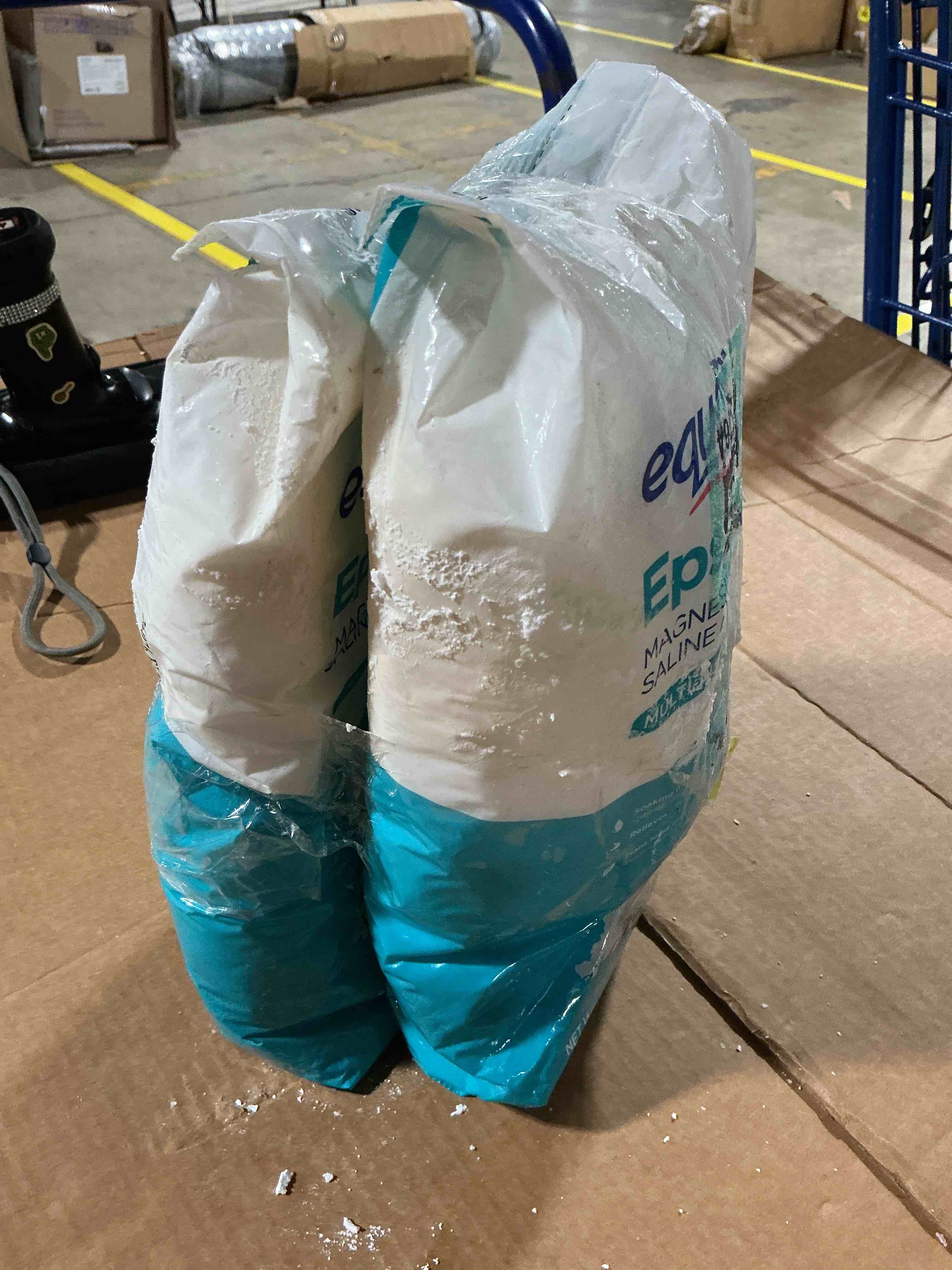 Condition photo showing As Is for ((set of 2))equate epsom salt, magnesium sulfate, 128 oz (8lb), unscented