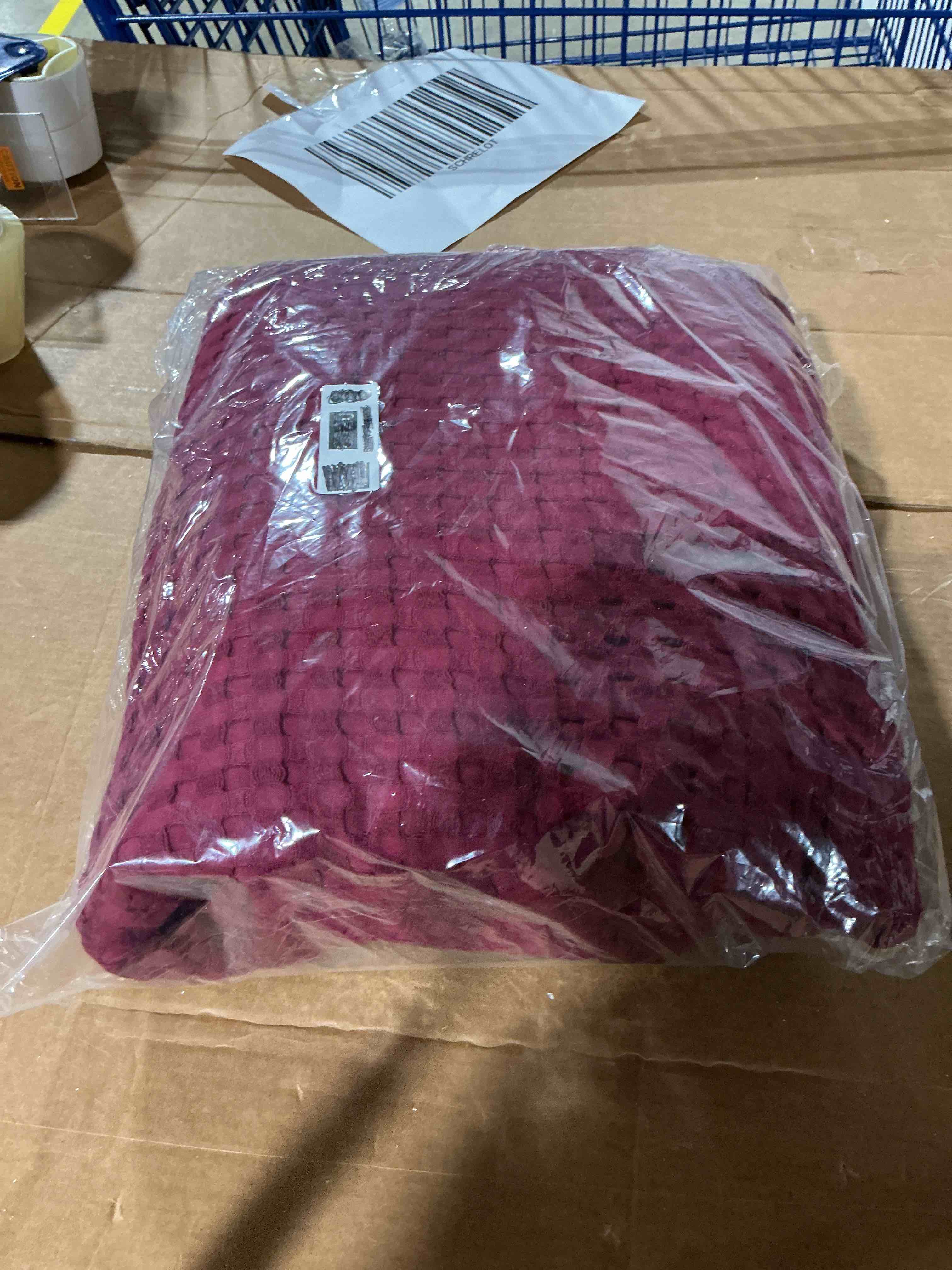 Condition photo showing Good Condition for utopia bedding burgundy 100% cotton waffle blanket 300 gsm [queen - 90x90 inch] soft lightweight breathable bed blanket for all season