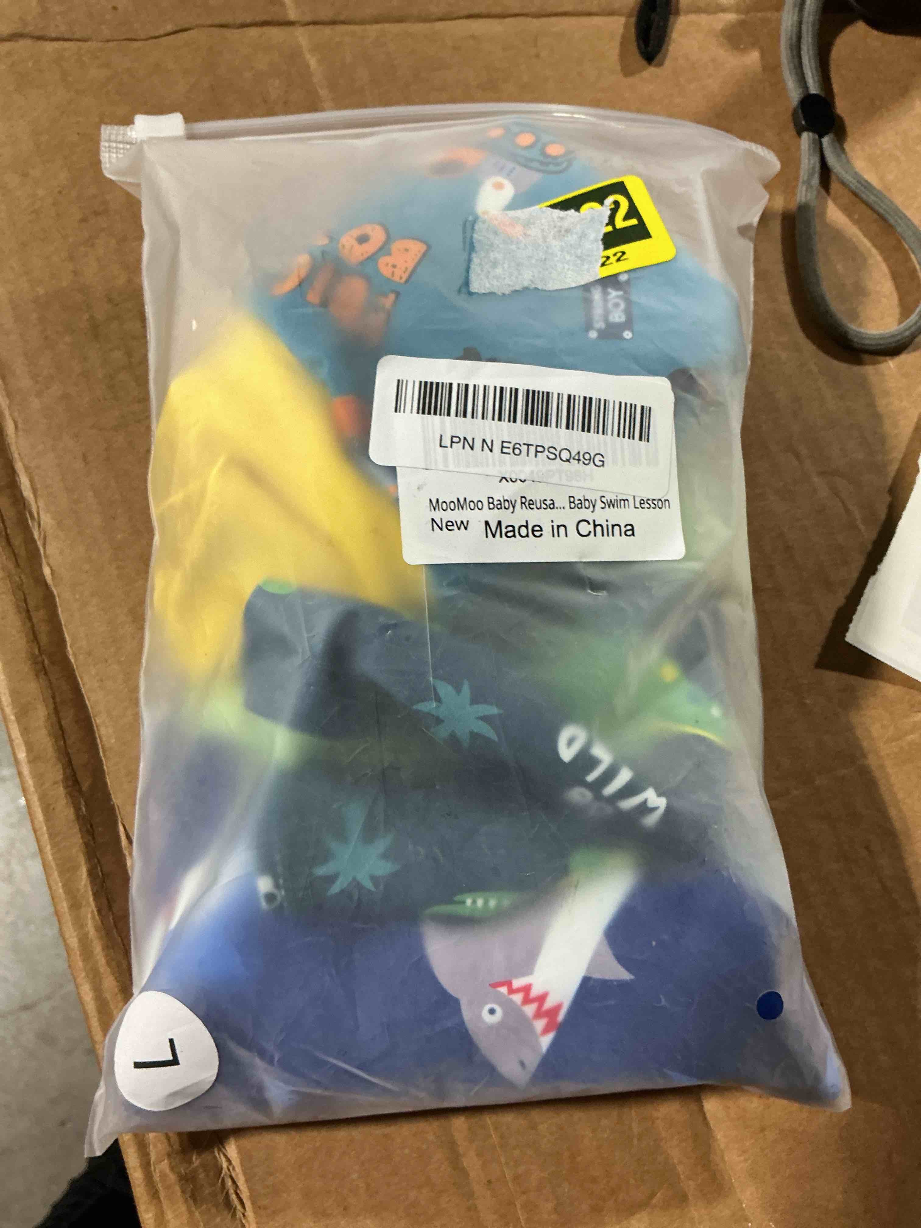 Condition photo showing New/Like New for moomoo baby swim diapers 3 pcs waterproof reusable swimming diapers for baby swim lesson 2t-5t, blue multicolor 2 4t