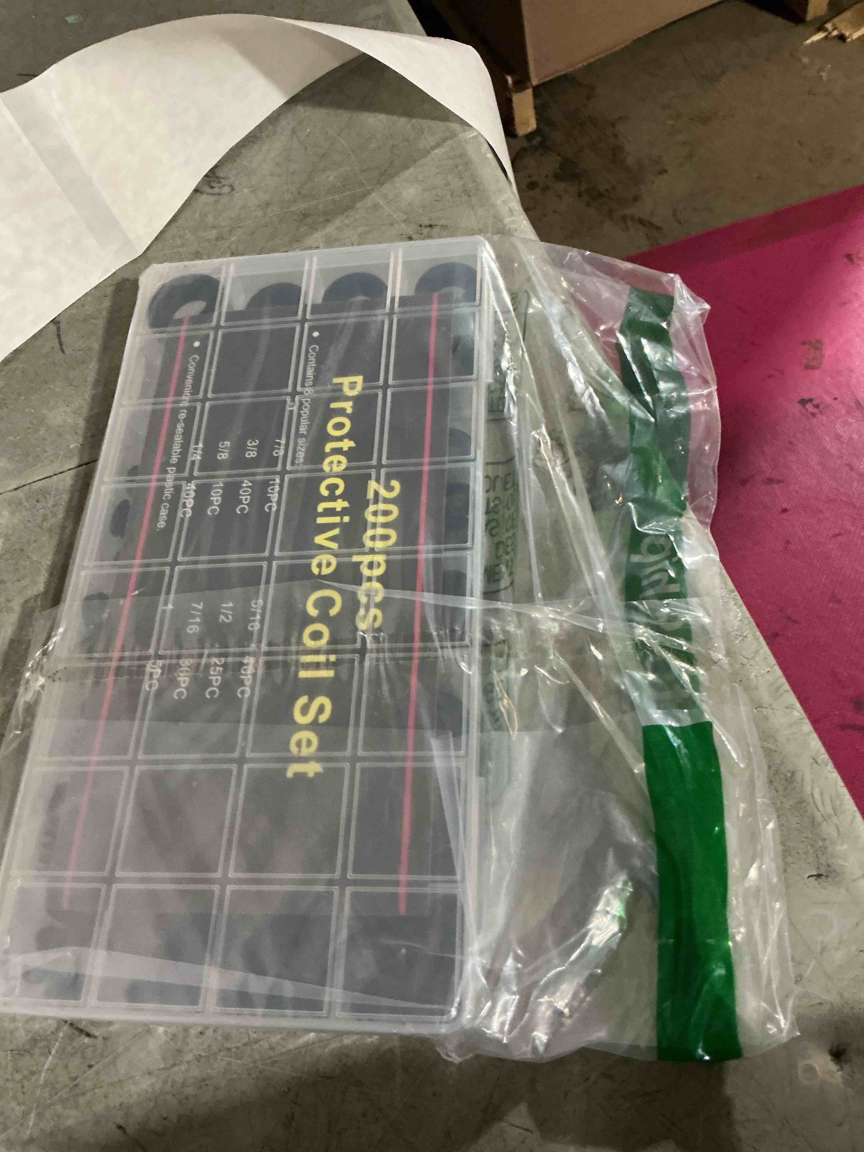 Condition photo showing As Is for 200pcs rubber grommet kit, hollow firewall grommet, 8 sizes wire grommets assortment for wiring, hole plugs, automotive, cord organization (1/2", 1/4", 3/8", 5/8", 7/8", 5/16", 7/16", 1")