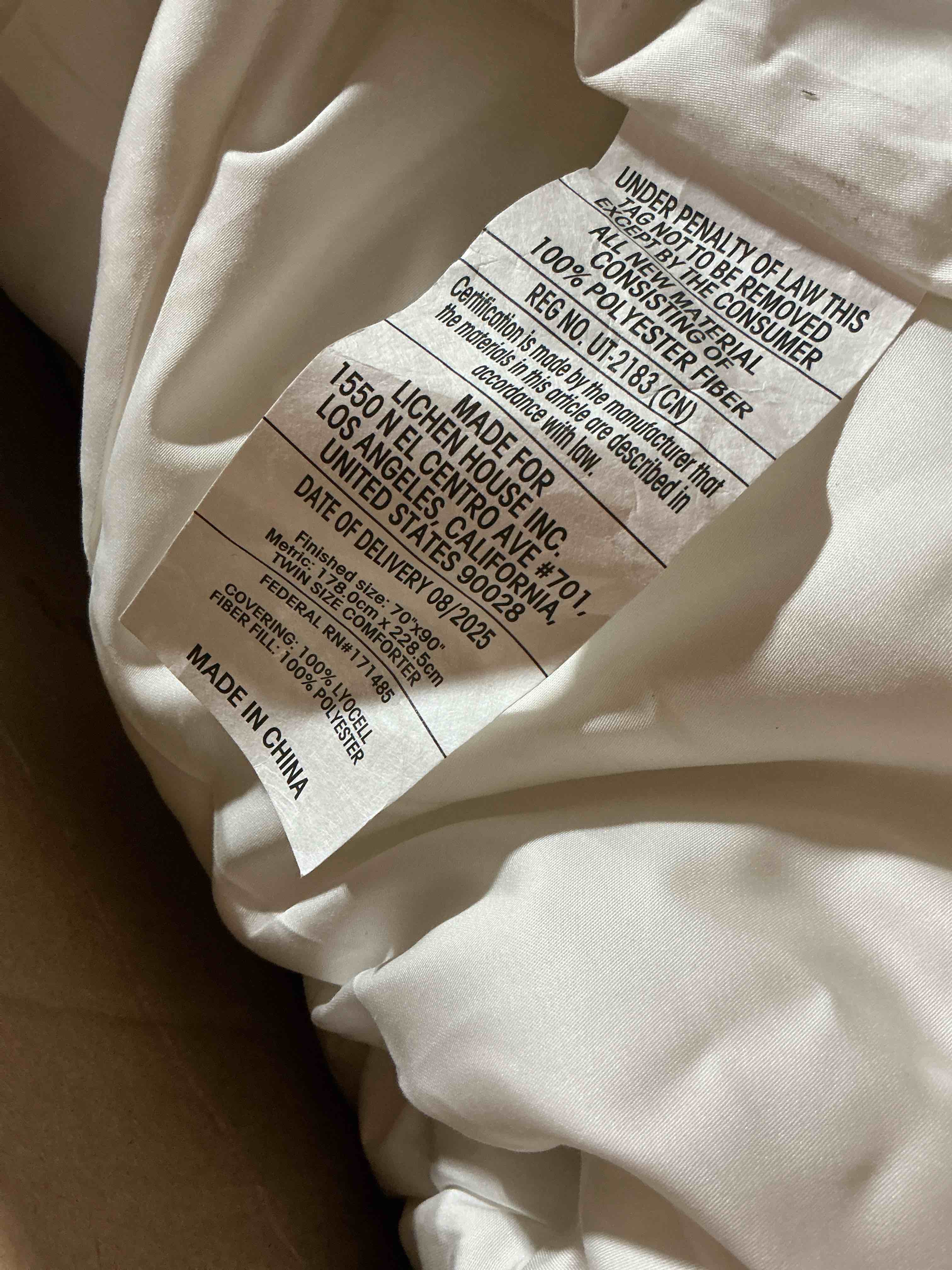 Condition photo showing As Is for buffy cloud comforter - machine washable lyocell fabric, down-alternative fill, extra fluffy quilted duvet insert with corner tabs (twin )