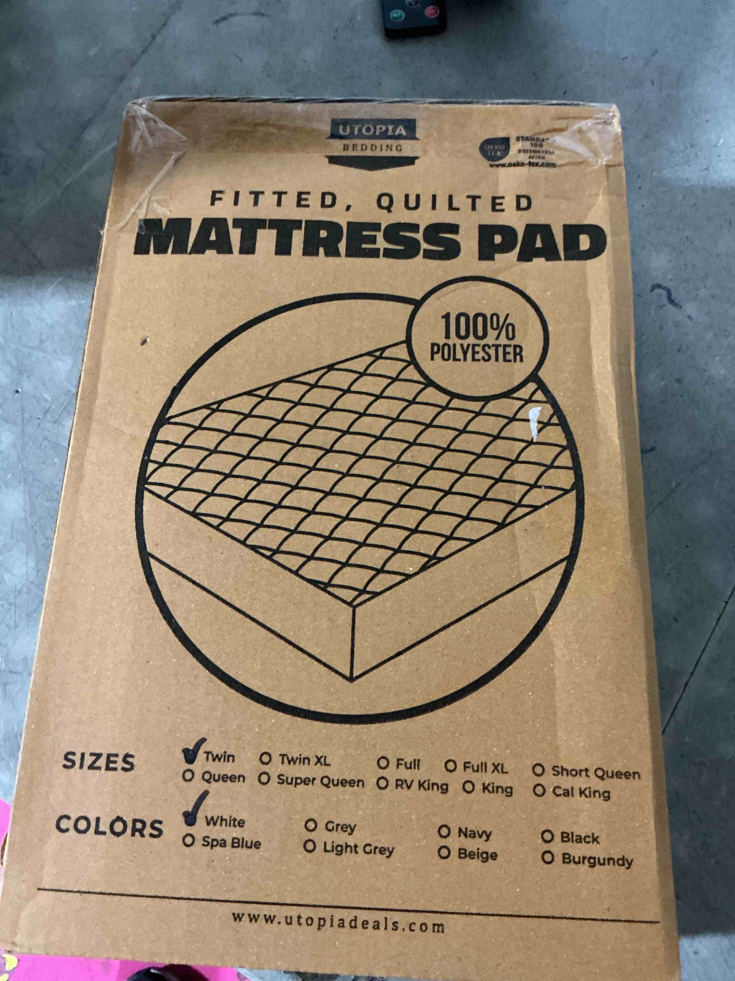 Condition photo showing New/Like New for bedding quilted fitted mattress pad, twin size, elastic fitted mattress topper protector and cover stretches up to 16 inches deep, machine washable (white)