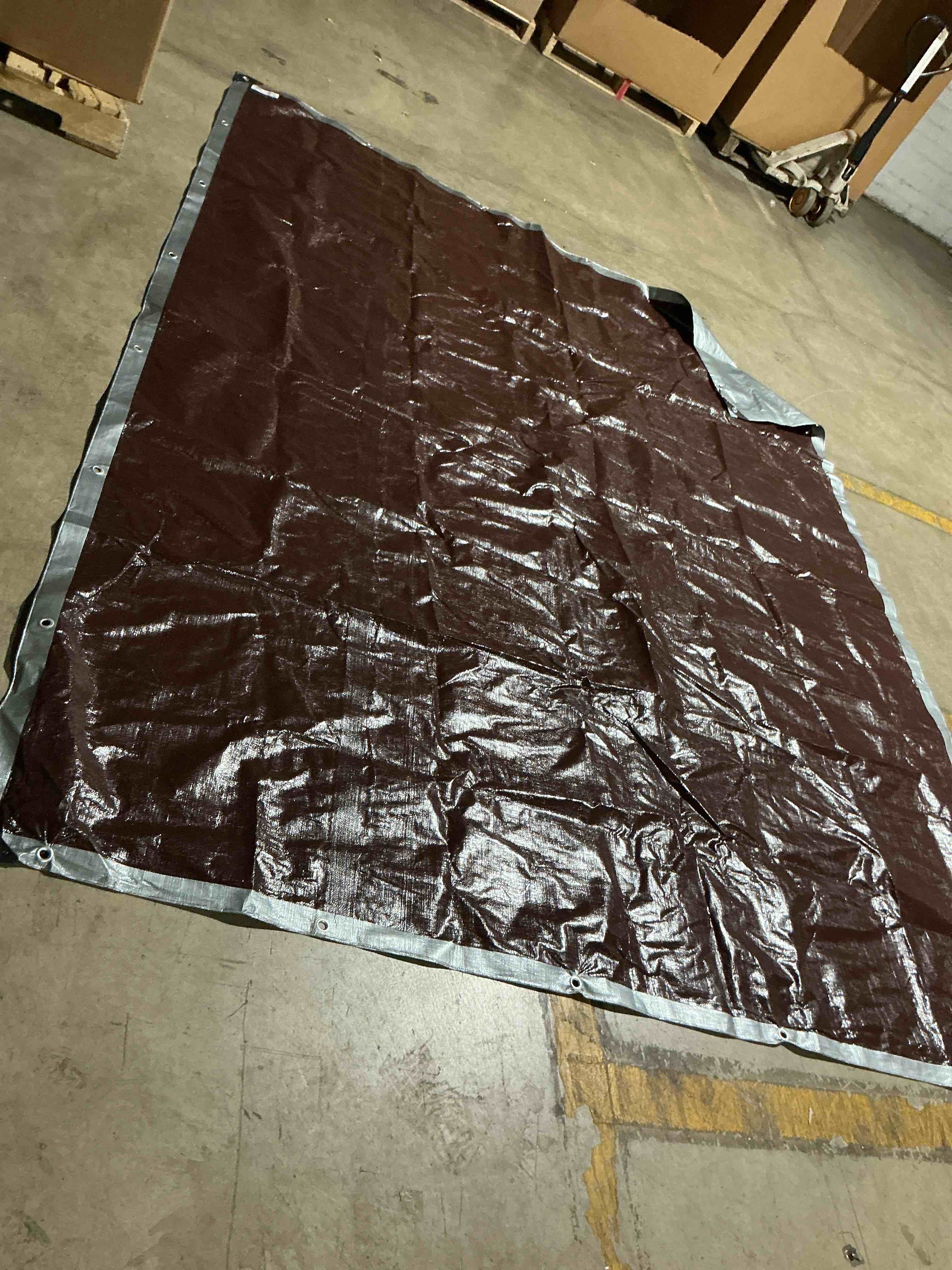 Condition photo showing As Is for tarpal tarp 8x10 feet super heavy duty tarps cover 20mil,grey/brown tarp | extreme thick tarp waterproof uv protection rip and tear proof tarpaulin with grommets for roof,boat,tent,firewood,canopy