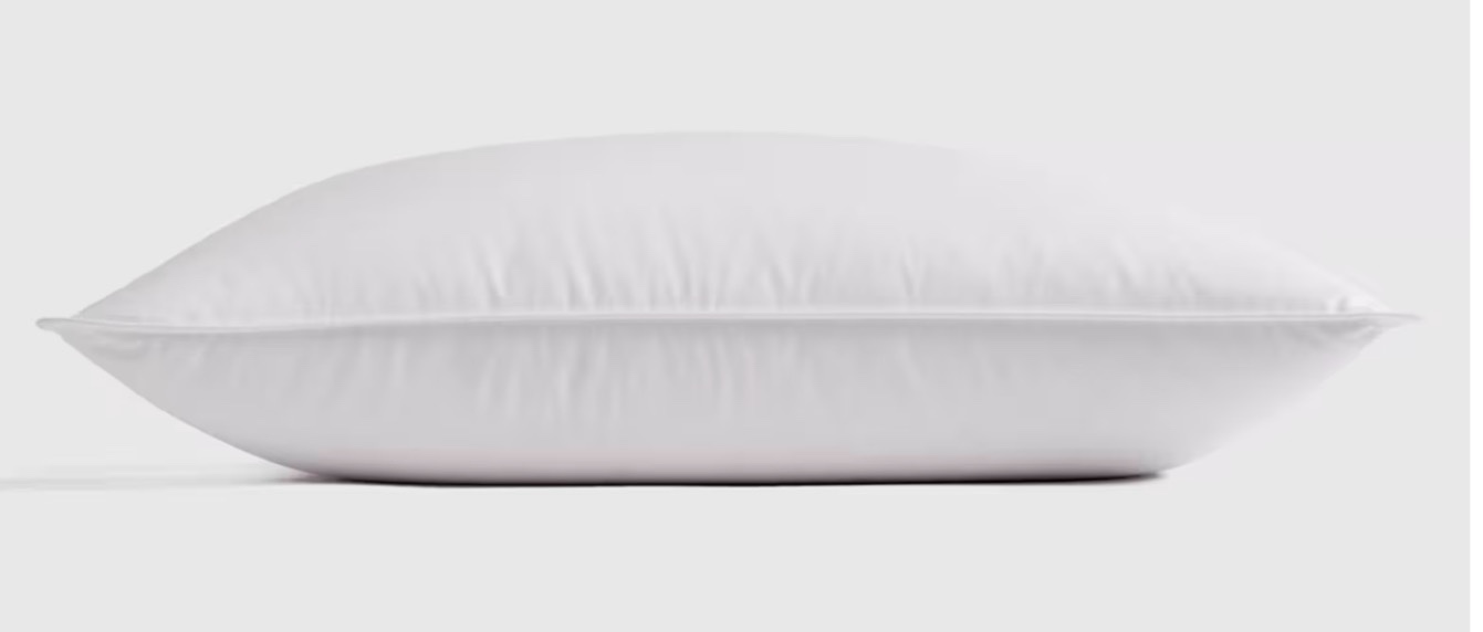 quince luxe goose down pillow standard soft/medium 750 fill power 300 thread count cotton sateen