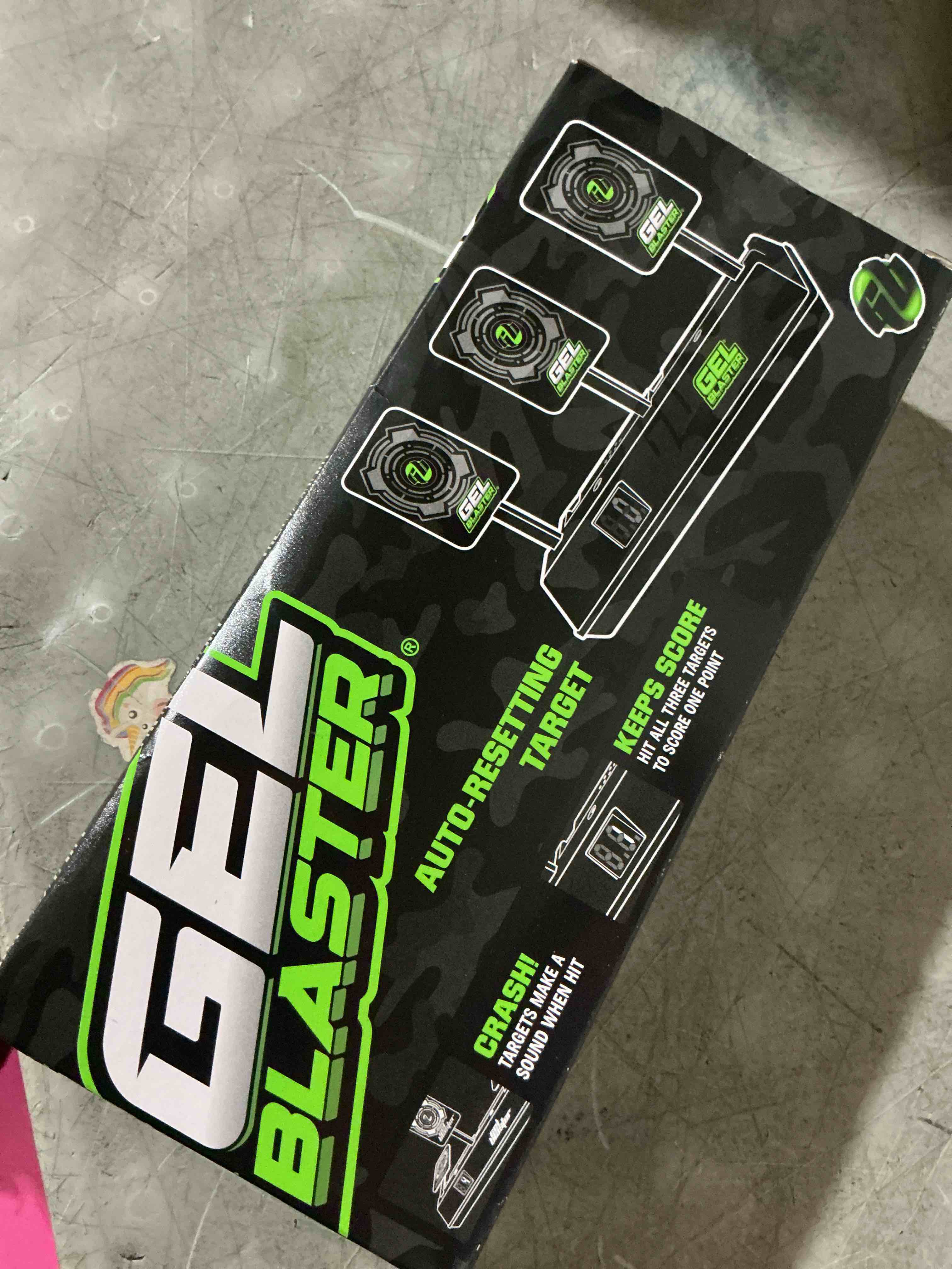 Condition photo showing New/Like New for gel blaster auto resetting target for gel blaster toy blasters - great for target practice when shooting gellets - features electronic scoring, auto reset panels & alerts - ages 14+
