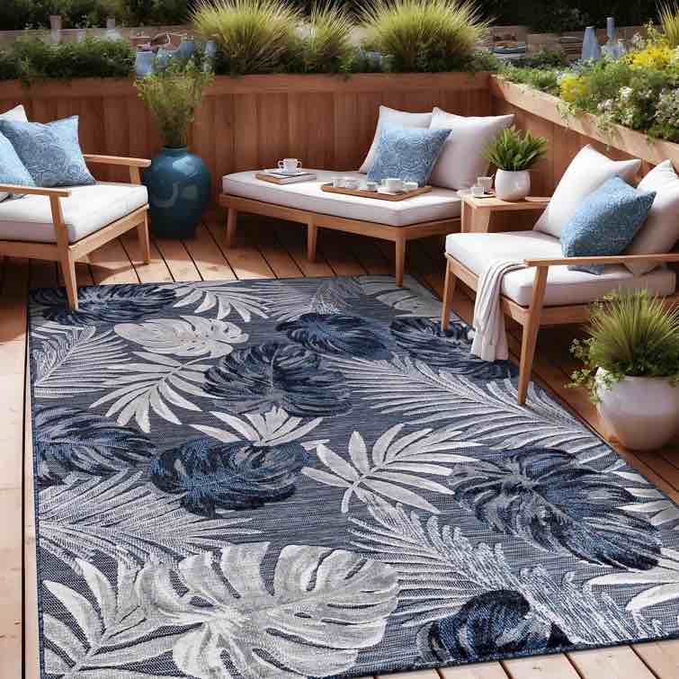 Chartier Navy Indoor / Outdoor Rug