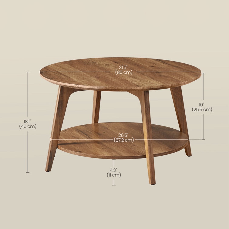 (incomplete) Maklena Coffee Table With 2-Tier Storage Shelves