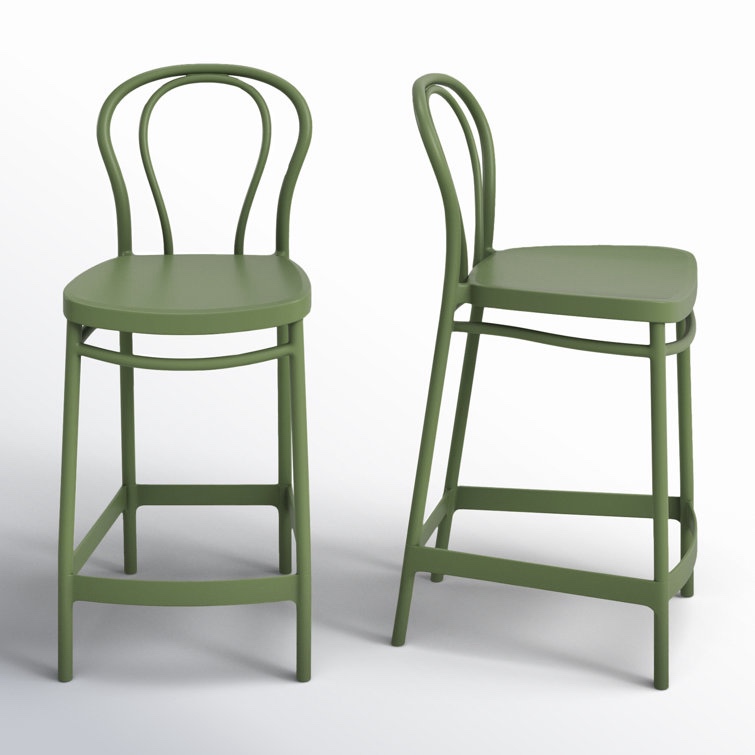 Farrah 41.7'' Solid Back Outdoor Bar Stool