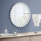 (similar) Marlowe White 27 in. Dia Beaded Round Wall Mirror
