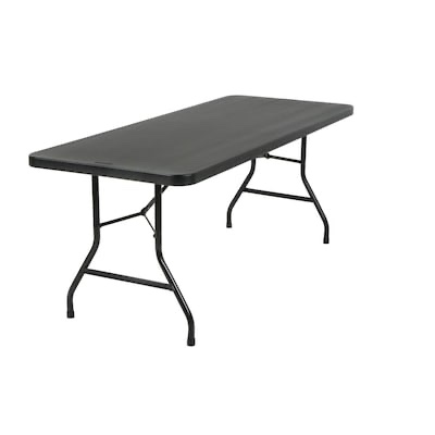 Cosco 2.5-Feet x 6-Feet Indoor or outdoor Rectangle Resin Black Folding banquet table