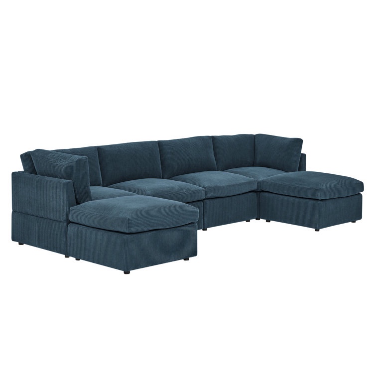 (incomplete) Annai 129" Wide Reversible Modular Corner Sectional with Ottoman