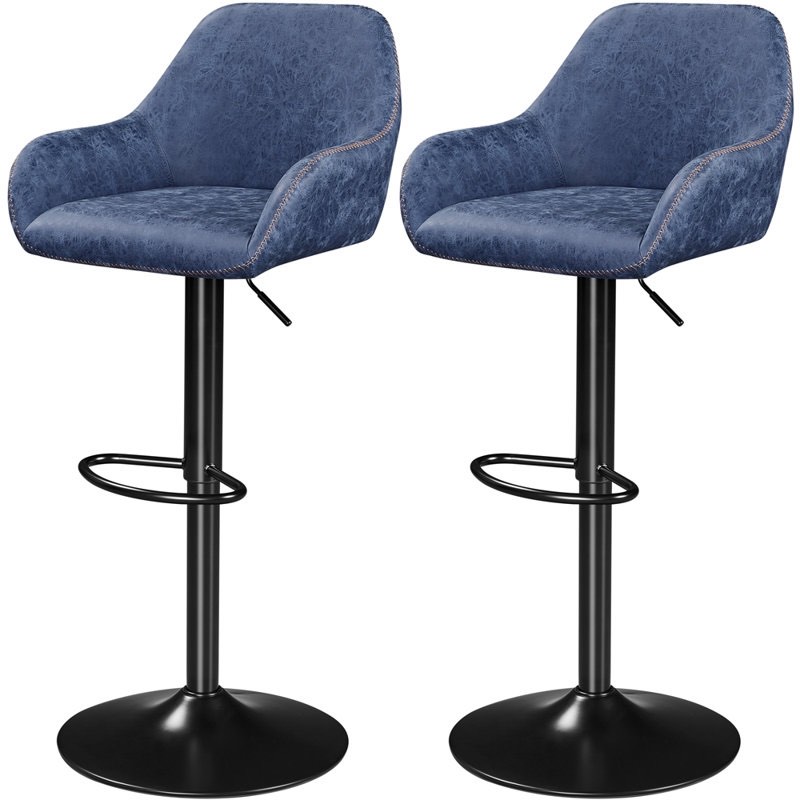 Eastway 2Pcs Vintage Swivel Bar Stools
