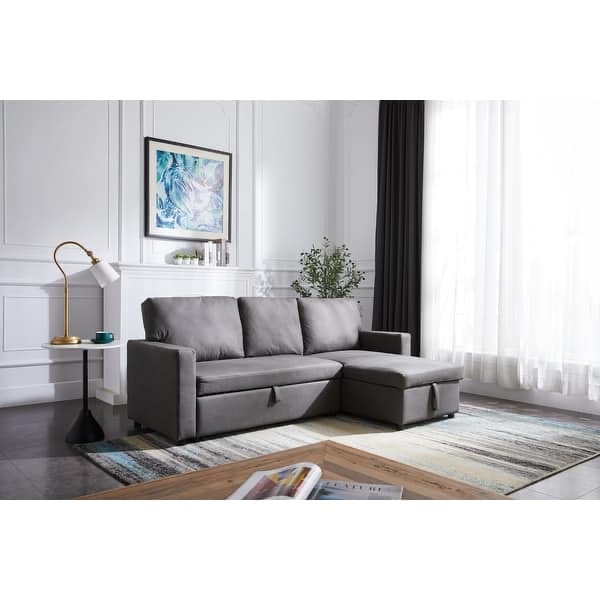 (incomplete) Nestfair Pull-out Sleeper Sectional Sofa with Storage