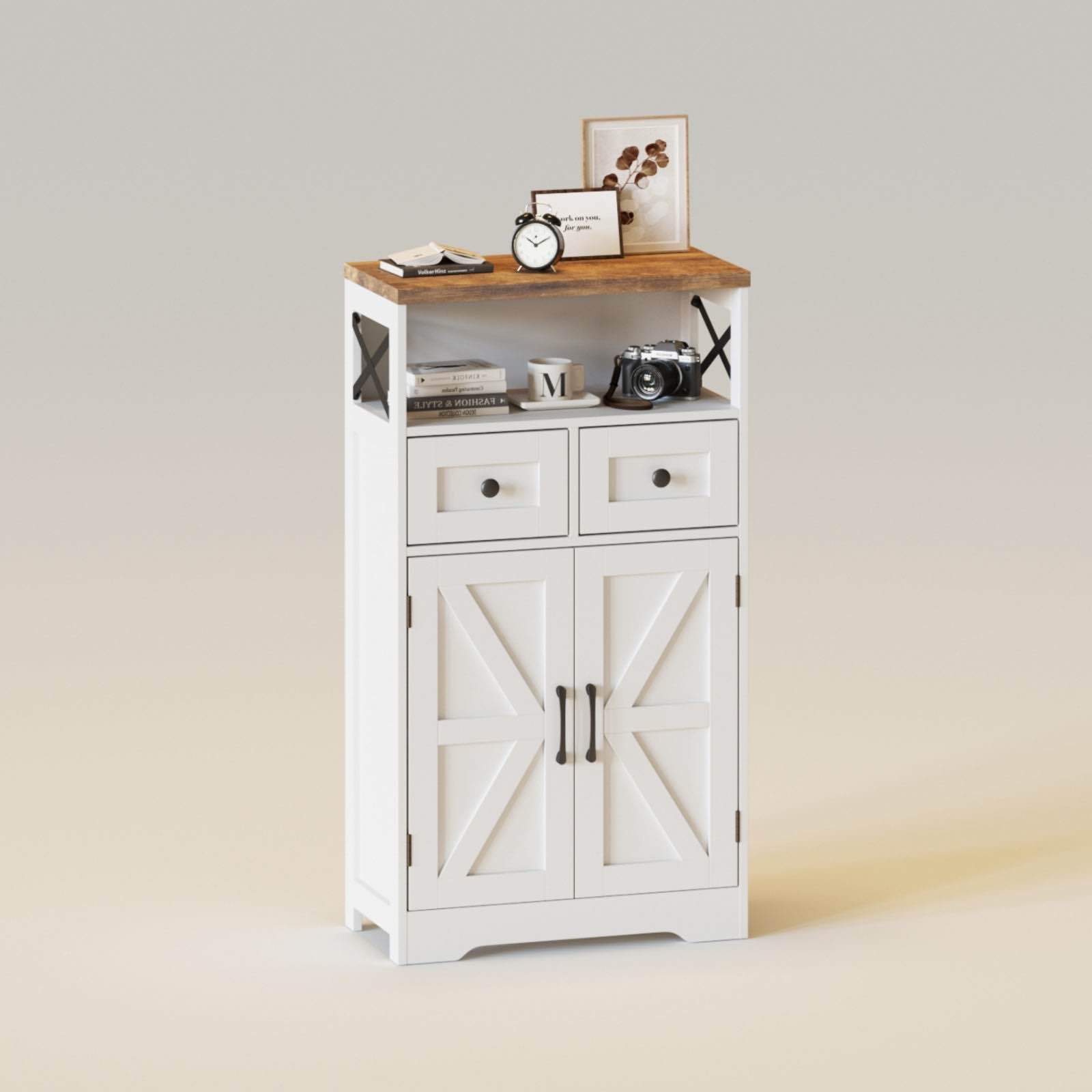 Farmhouse Storage Cabinet With Drawers 