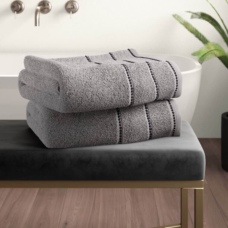 Higgin 2-Piece Luxury Cotton Towel Set - 100% Zero Twist Soft and Absorbent Cotton Bath Towels
