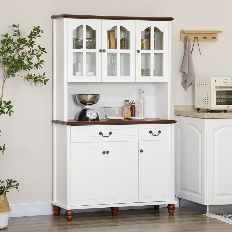 Anwaar 43.25" Wide 2 Drawer Dining Hutch, Pantry Cabinet