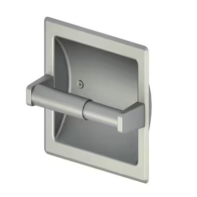 Project Source Seton Brushed Nickel Pvd Recessed Spring-loaded Toilet 